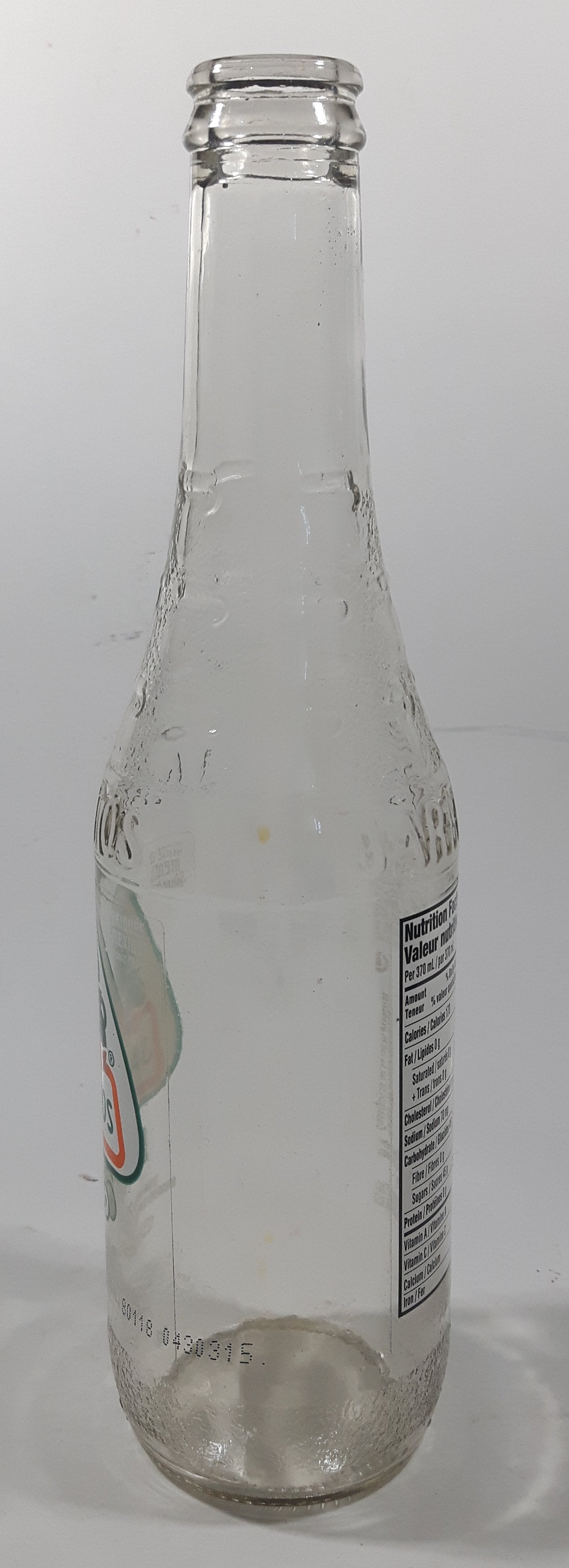 Jarritos Mango 9 1/4" Tall 370mL 12.5 Fl Oz. Embossed Clear Glass Soda Pop Bottle 2