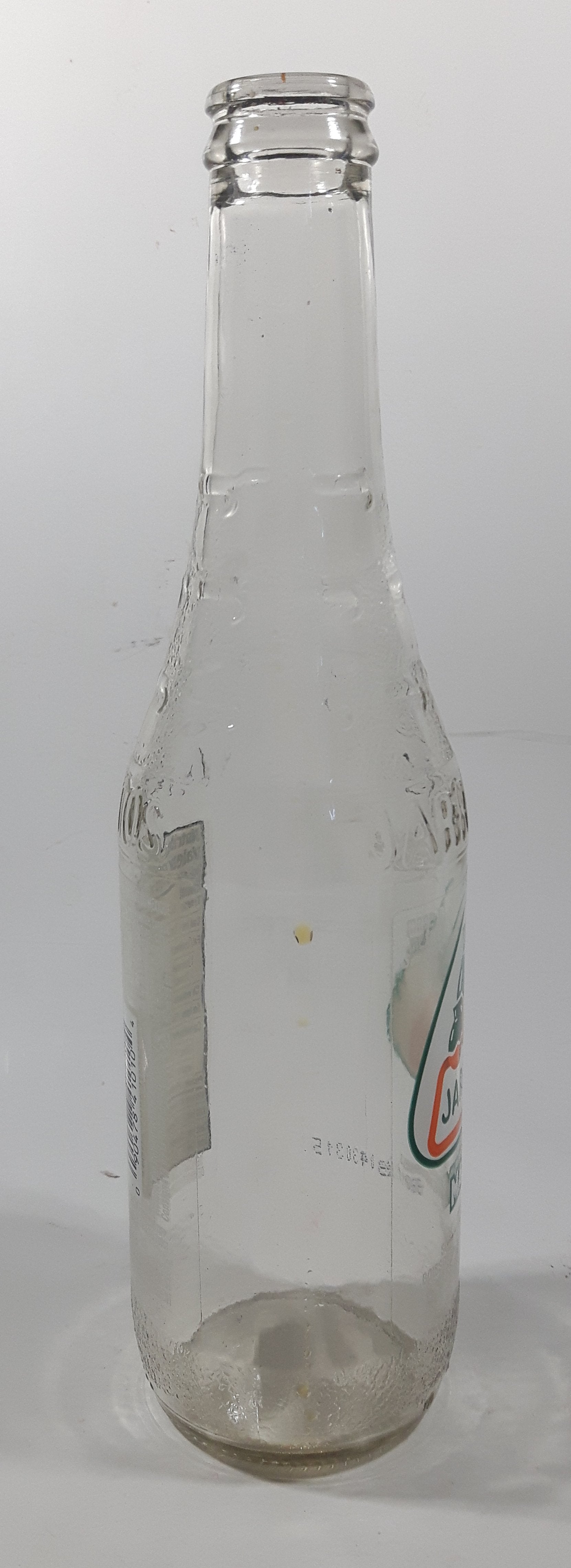 Jarritos Mango 9 1/4" Tall 370mL 12.5 Fl Oz. Embossed Clear Glass Soda Pop Bottle 4