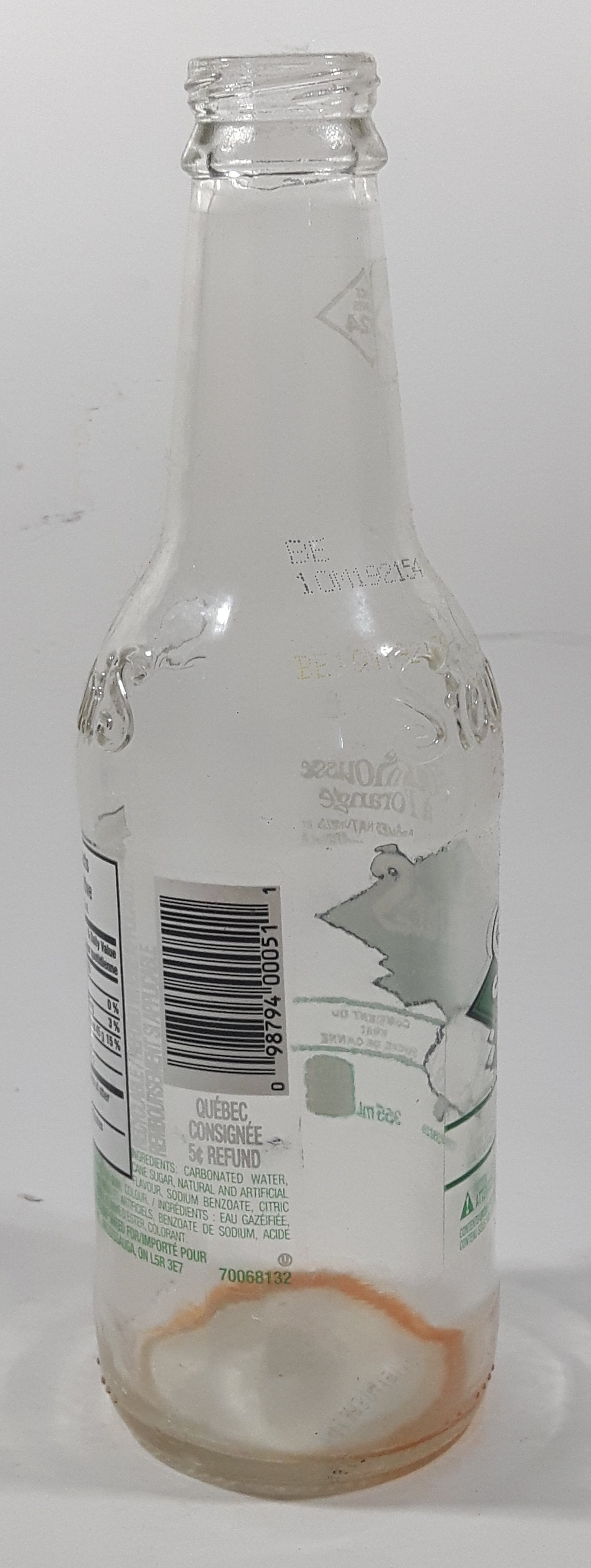Stewart's Fountain Classics Orange Cream Soda 8" Tall 355mL Embossed Clear Glass Soda Pop Bottle 4