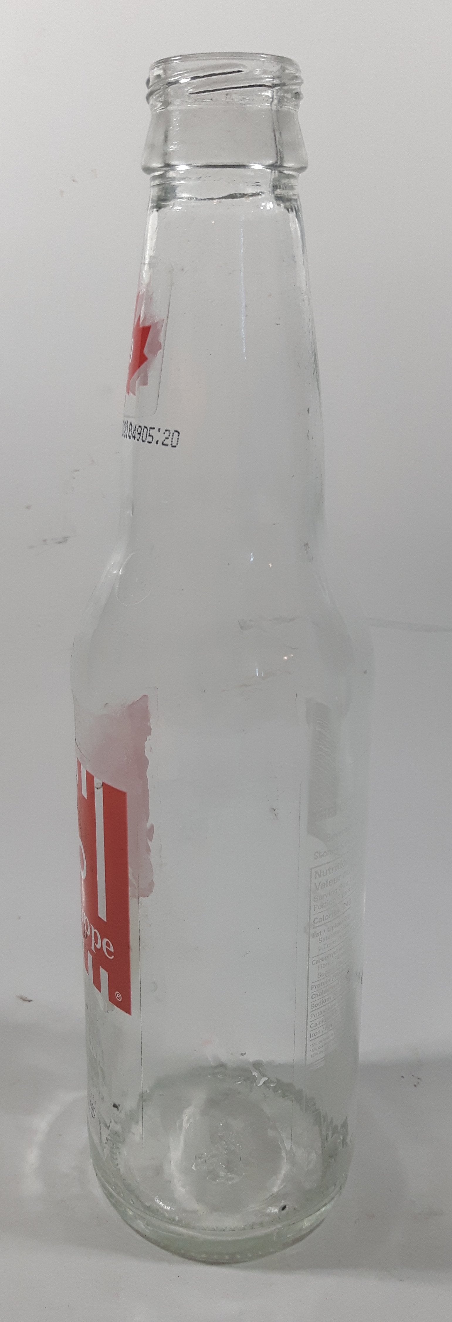 The Pop Shoppe Pineapple 9" Tall 355mL Clear Glass Soda Pop Bottle 2