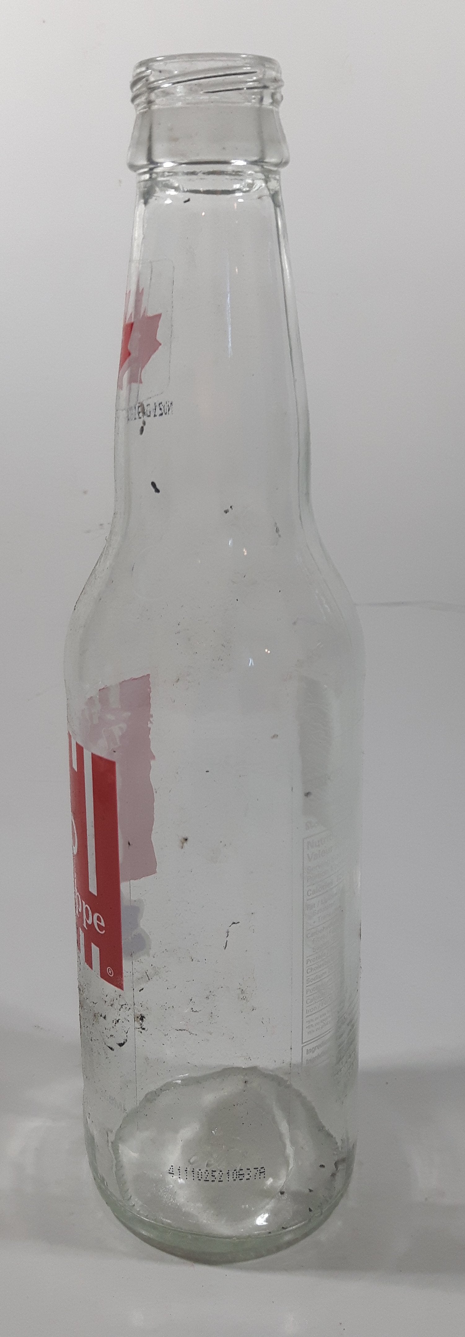 The Pop Shoppe Grape 9" Tall 355mL Clear Glass Soda Pop Bottle 2