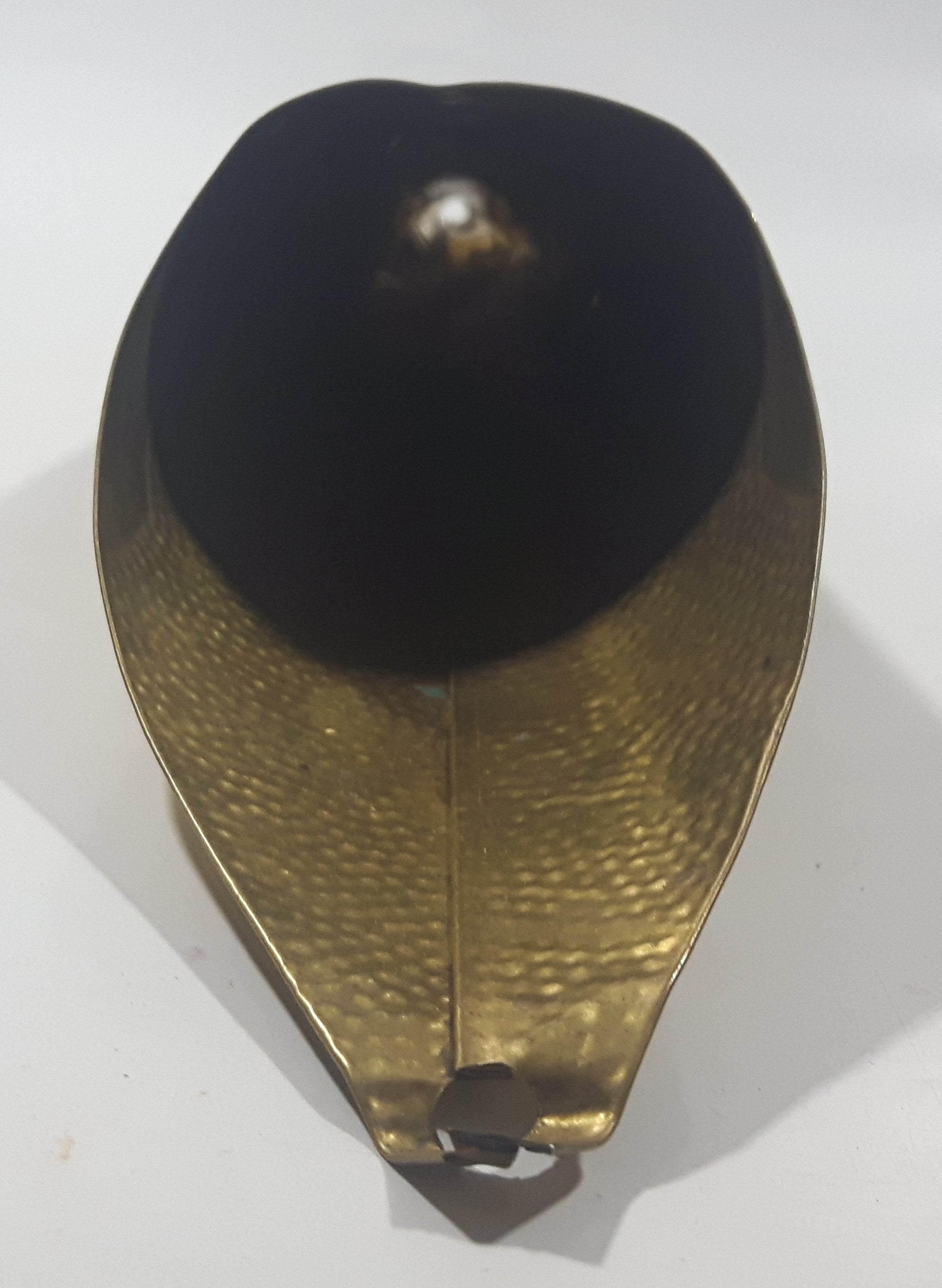 Vintage Hammered Brass 11" Long Cone Shaped Fireplace Match Holder 4