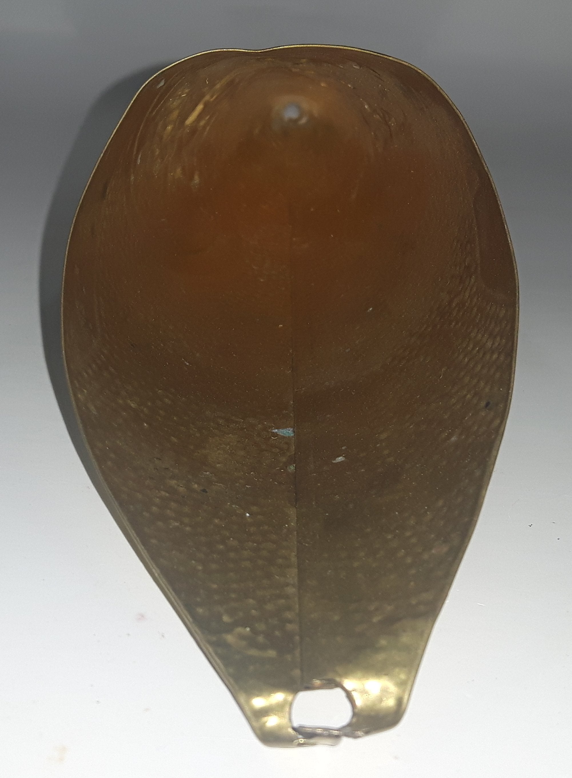 Vintage Hammered Brass 11" Long Cone Shaped Fireplace Match Holder 5
