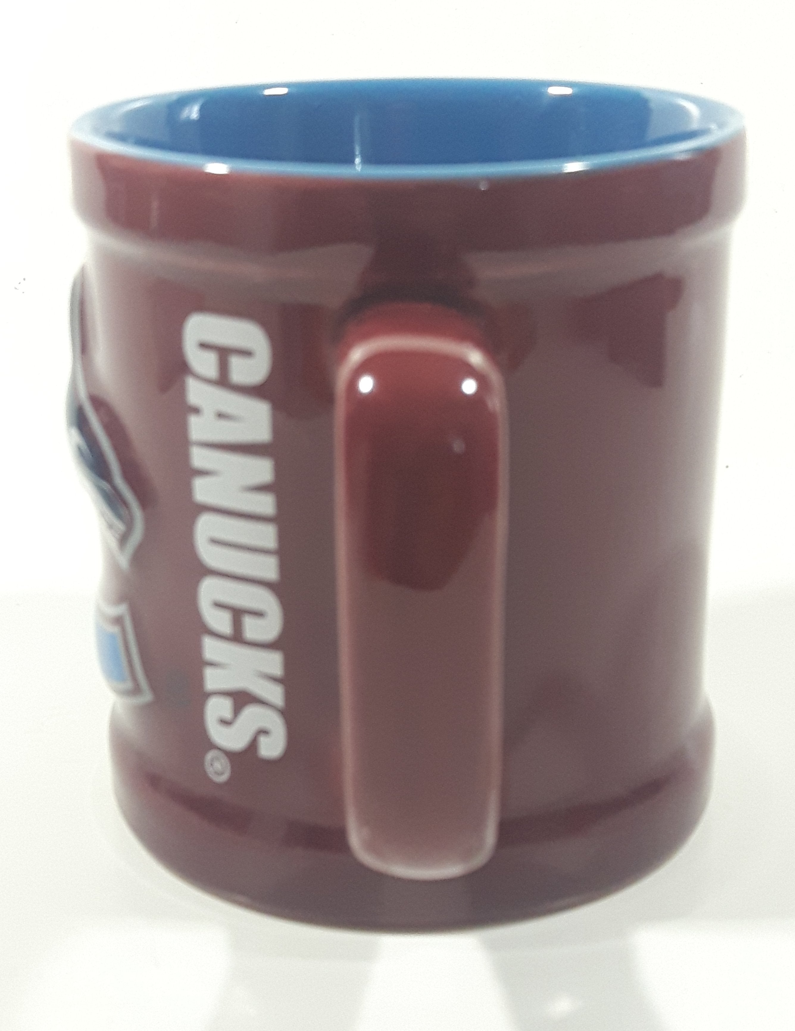 Hockey Rules NHL Vancouver Canucks Ice Hockey Team Embossed 3 3/4" Tall Ceramic Coffee Mug Cup 3