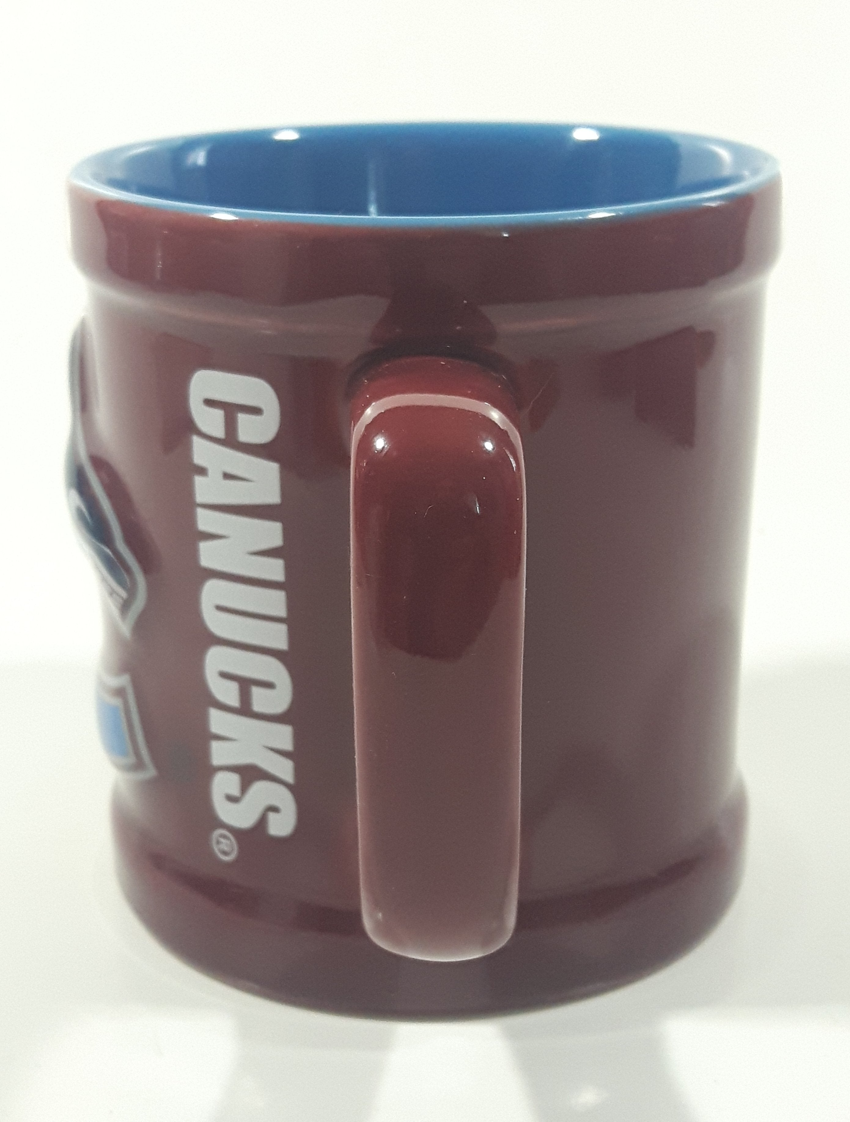 Hockey Rules NHL Vancouver Canucks Ice Hockey Team Embossed 3 3/4" Tall Ceramic Coffee Mug Cup 4