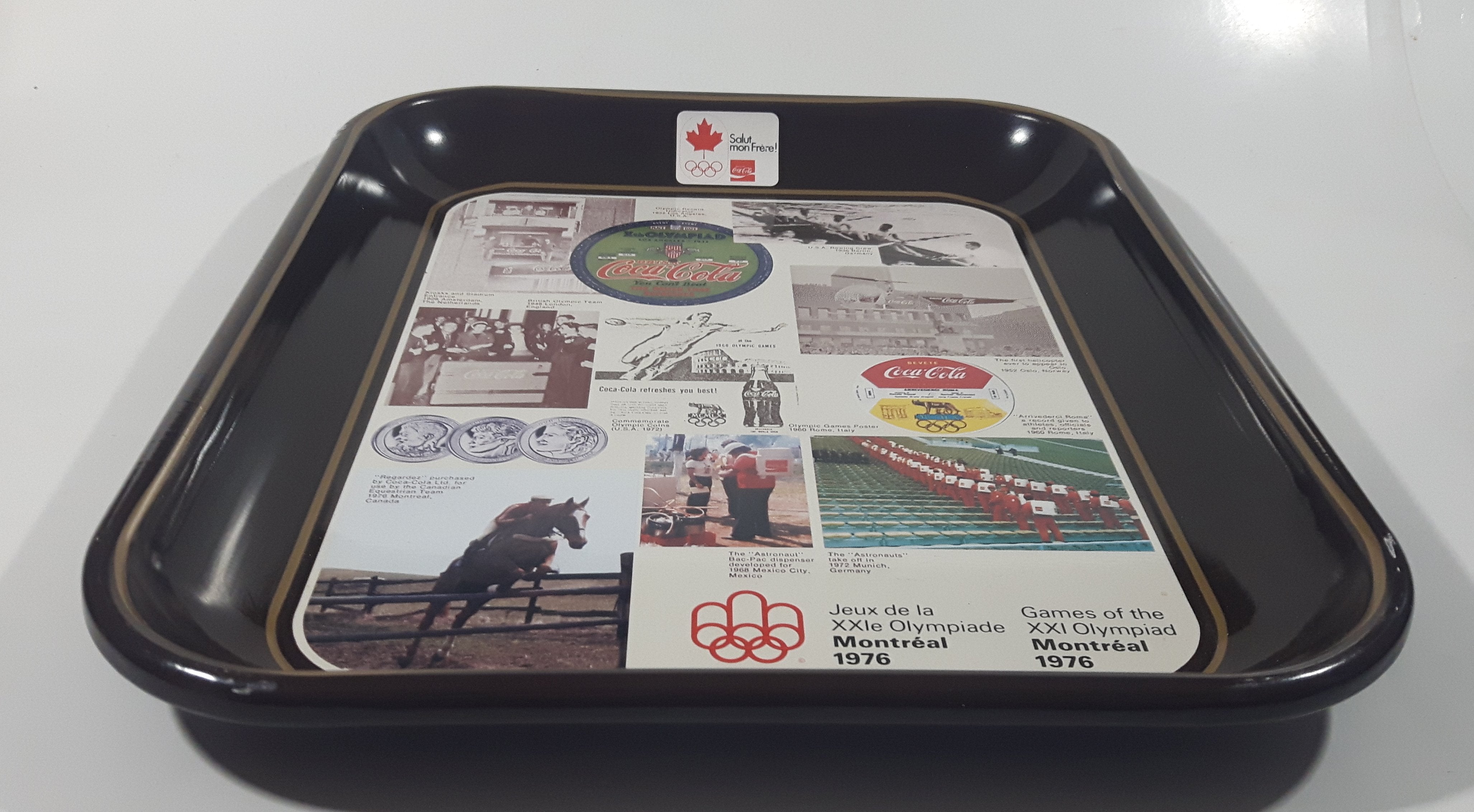 Vintage 1976 Coca-Cola Montreal Summer Olympic Games Metal Beverage Serving Tray 6
