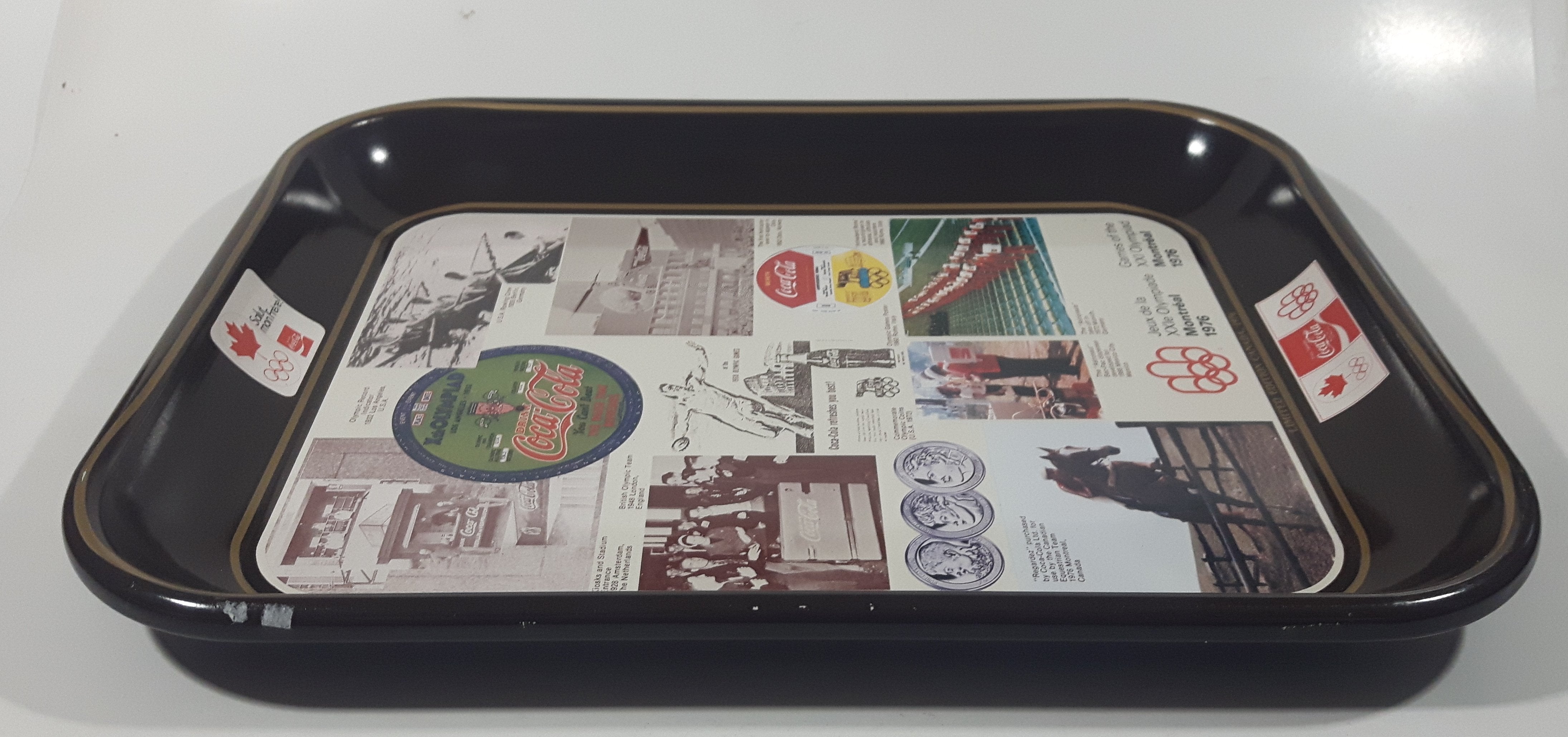 Vintage 1976 Coca-Cola Montreal Summer Olympic Games Metal Beverage Serving Tray 9