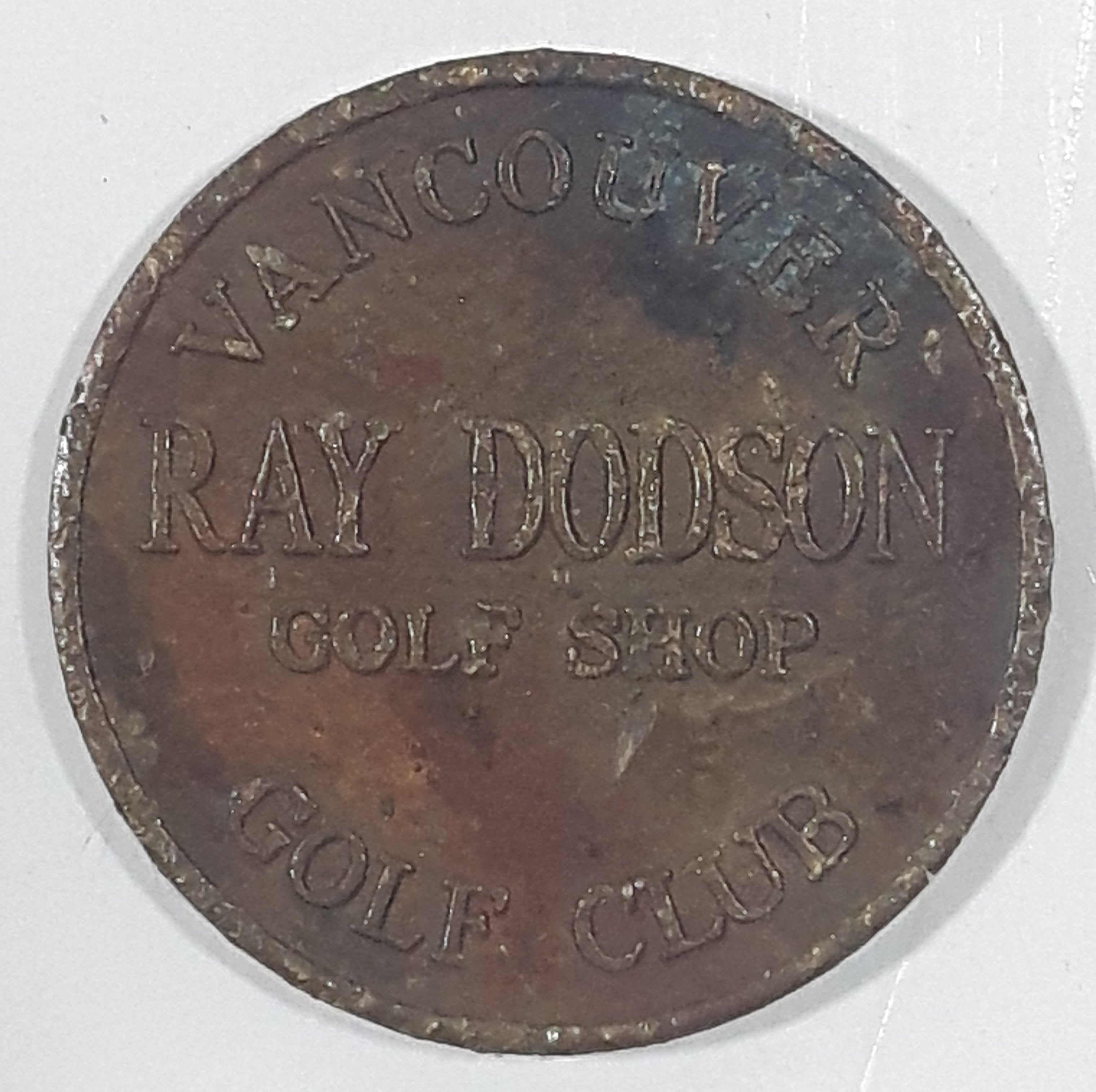 Vintage Ray Dodson Golf Shop Vancouver Golf Club Metal Coin Token