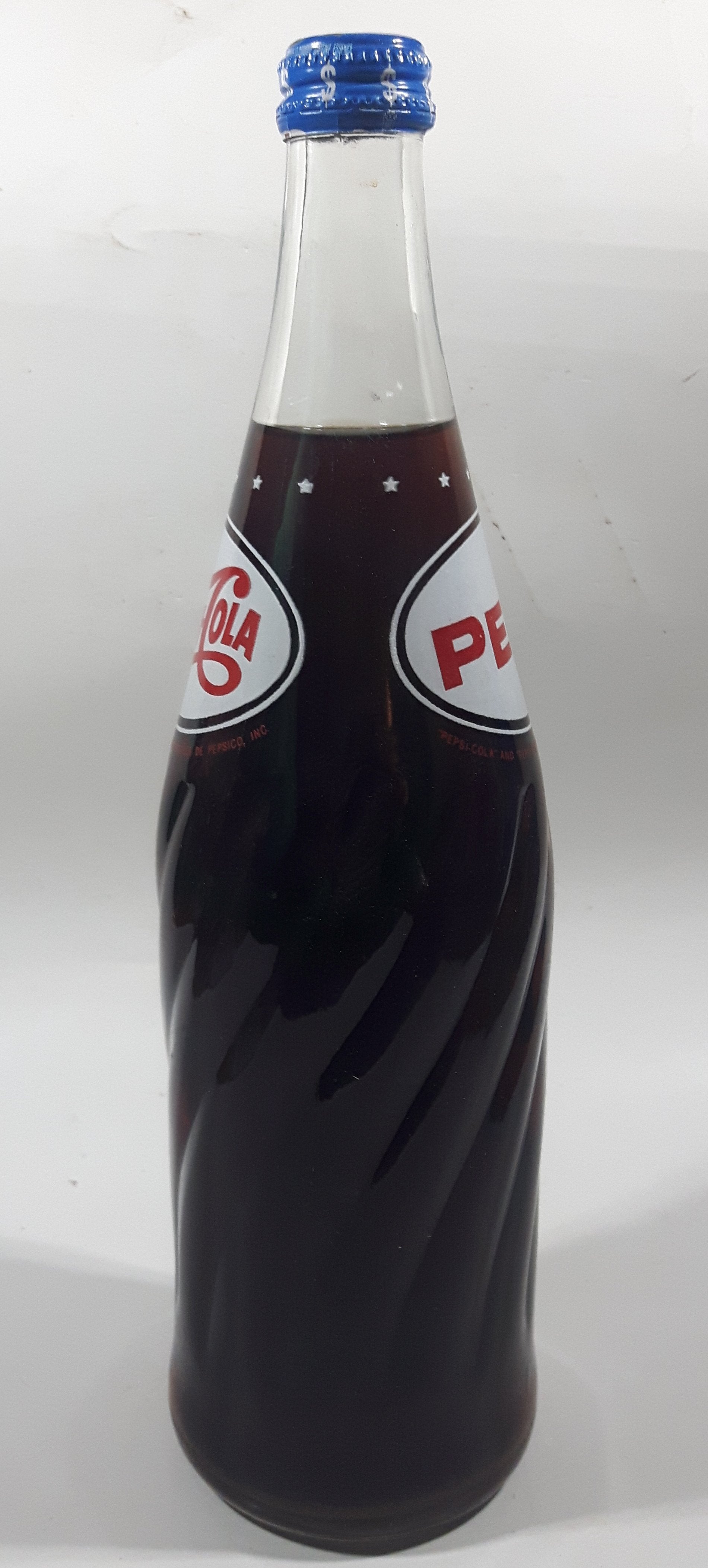 Vintage Pepsi Cola 26 FL OZ Money Back Bottle 12" Tall Glass Soda Pop Bottle with Lid FULL 3