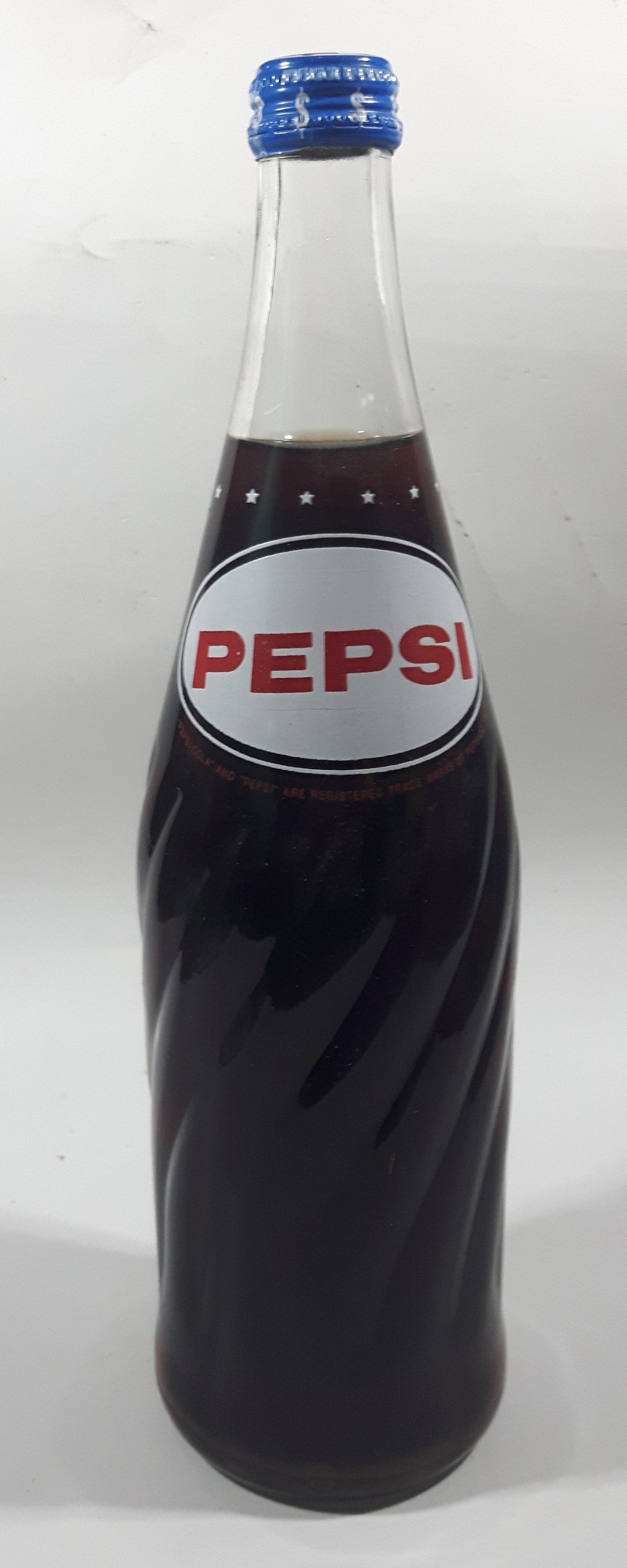 Vintage Pepsi Cola 26 FL OZ Money Back Bottle 12" Tall Glass Soda Pop Bottle with Lid FULL 4