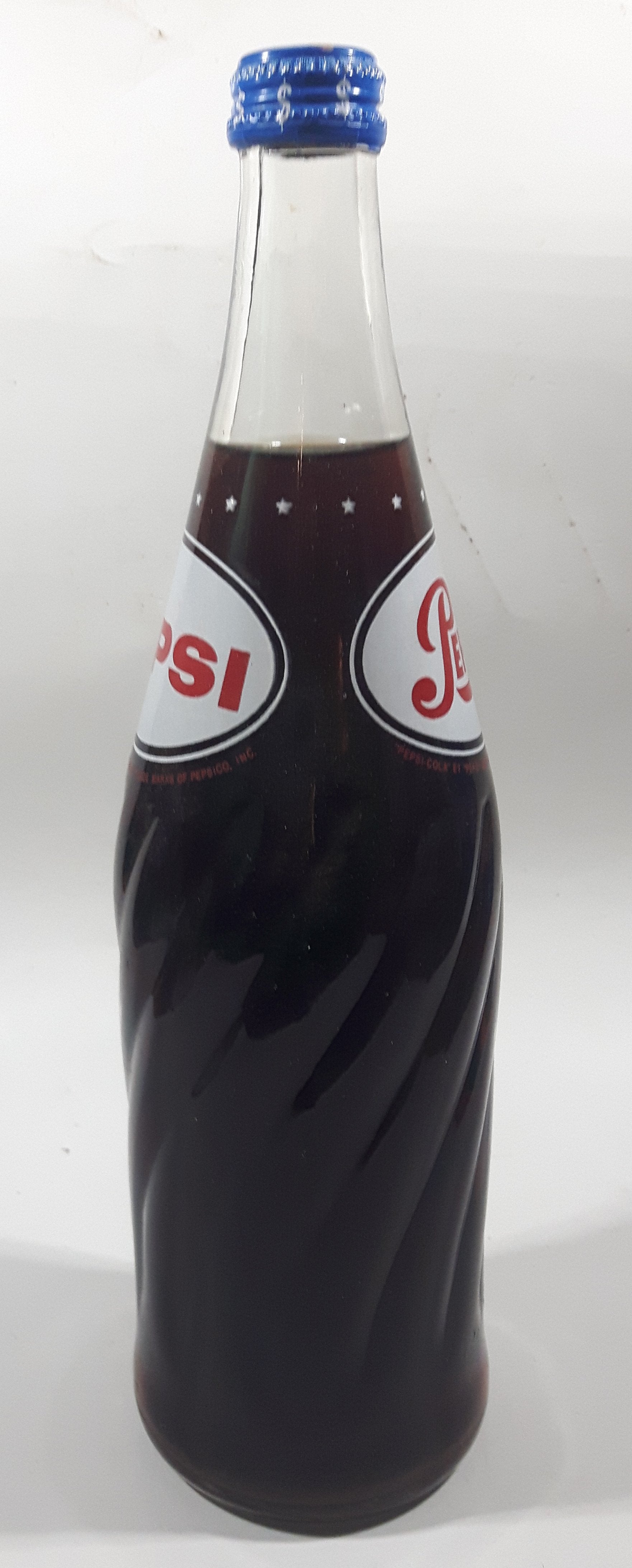 Vintage Pepsi Cola 26 FL OZ Money Back Bottle 12" Tall Glass Soda Pop Bottle with Lid FULL 6