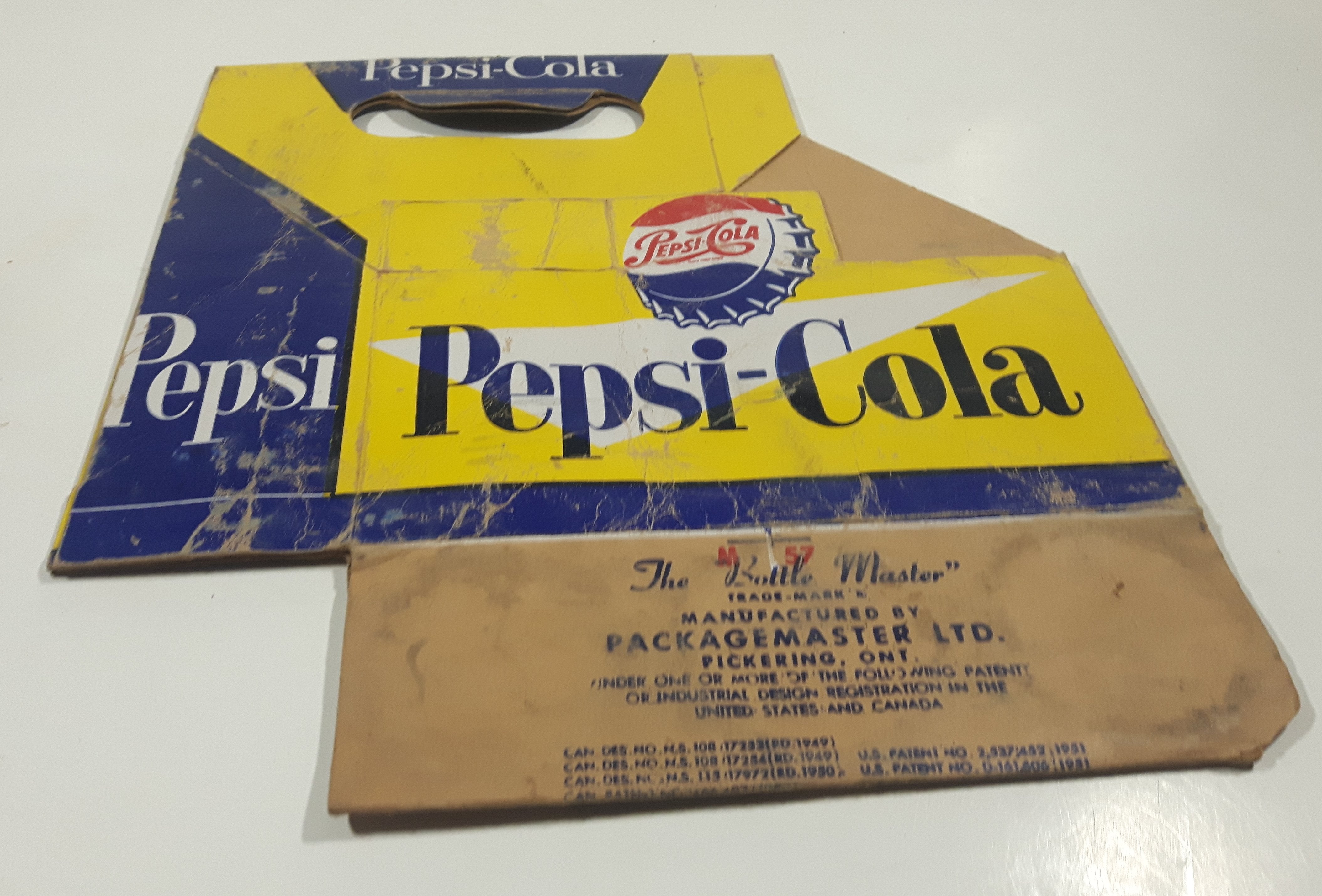 Vintage Pepsi Cola 6 Pack Glass Bottle Cardboard Carrying Case 3