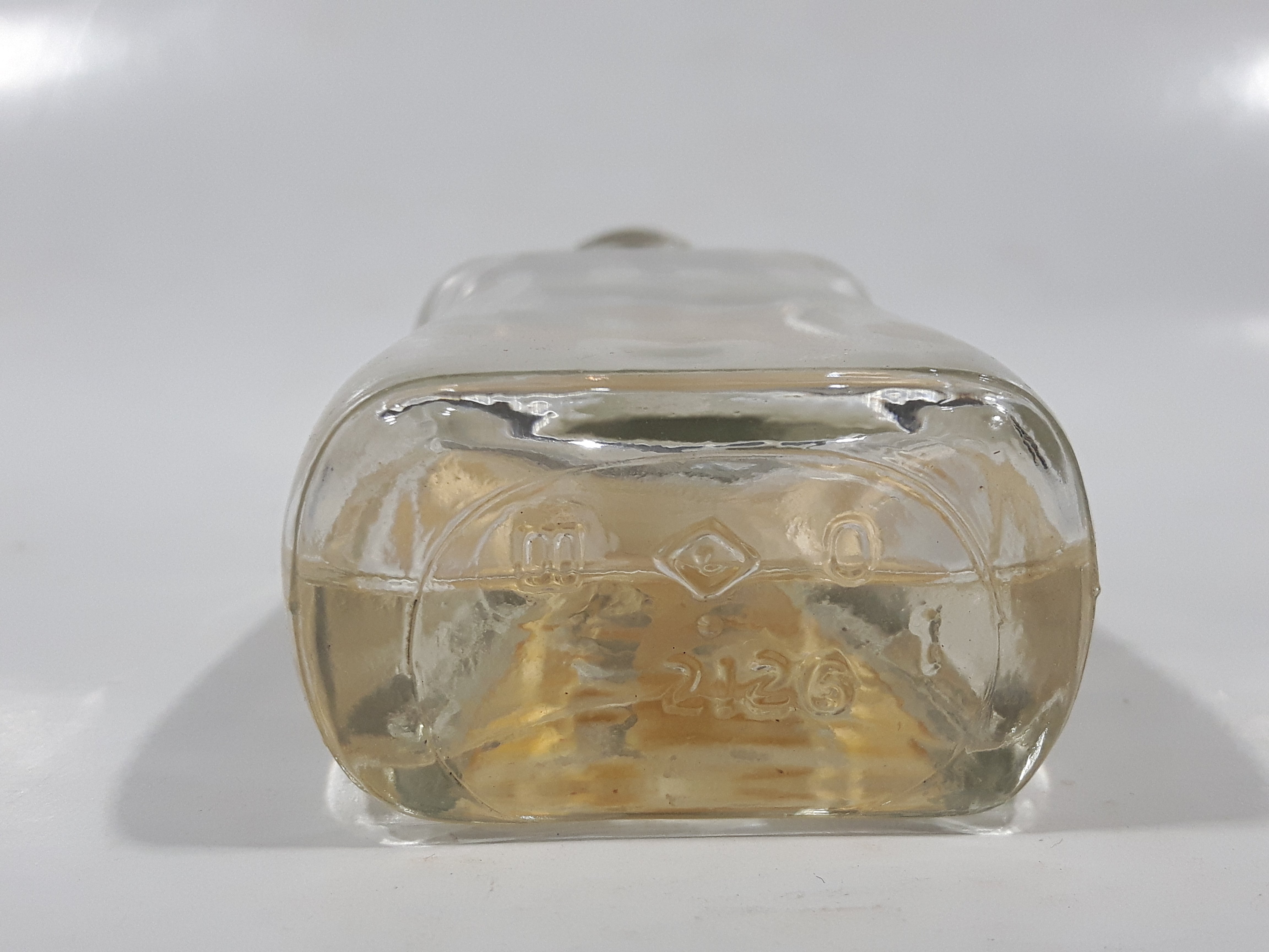 Vintage Empress Pure Almond Extract 2 FL Oz. 4 1/2" Tall Glass Spice Jar Half Full 6