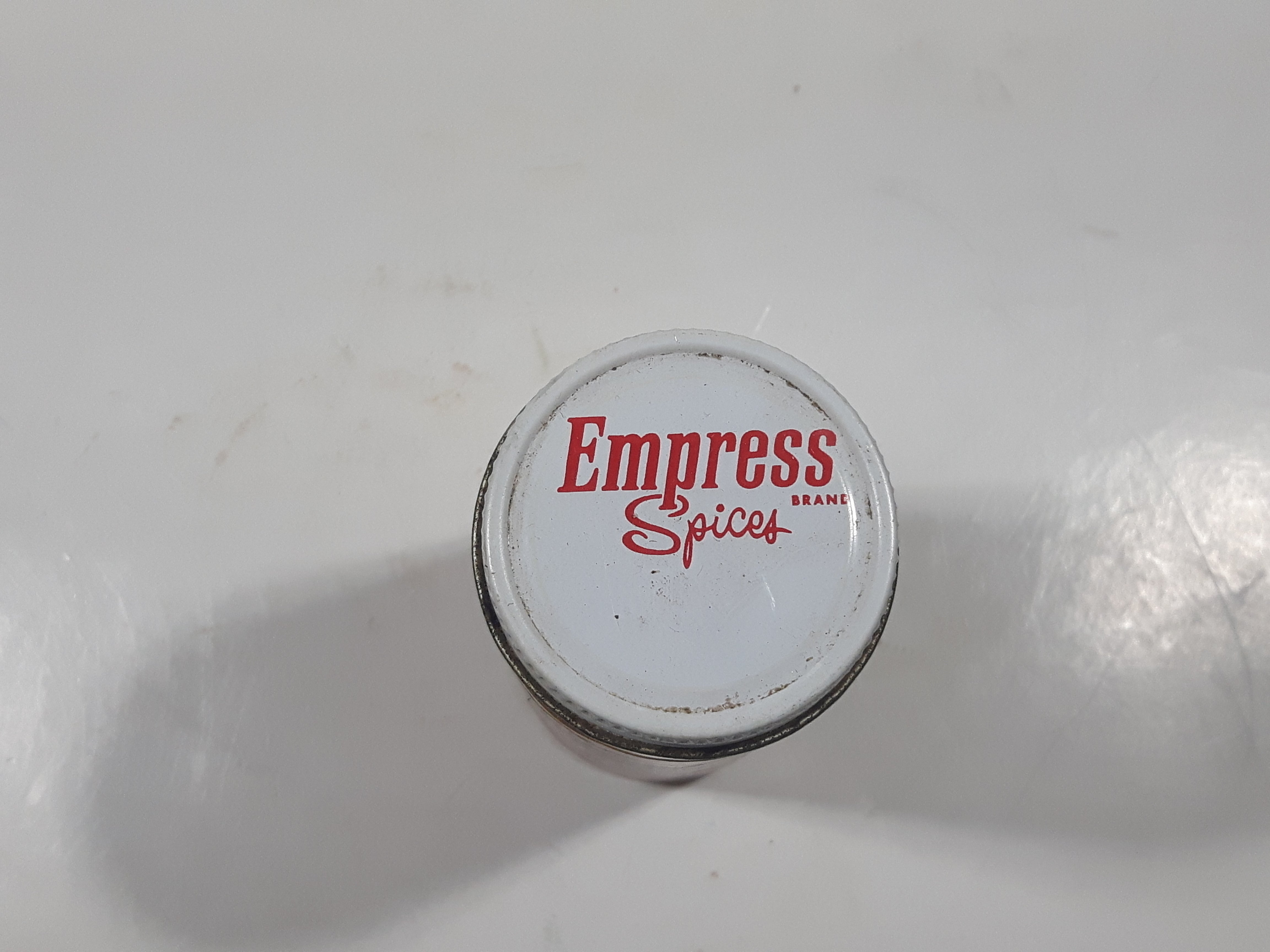 Rare Vintage Empress Garlic Salt 3 1/4 Oz 4" Tall Glass Spice Jar Bottle Half Full 5