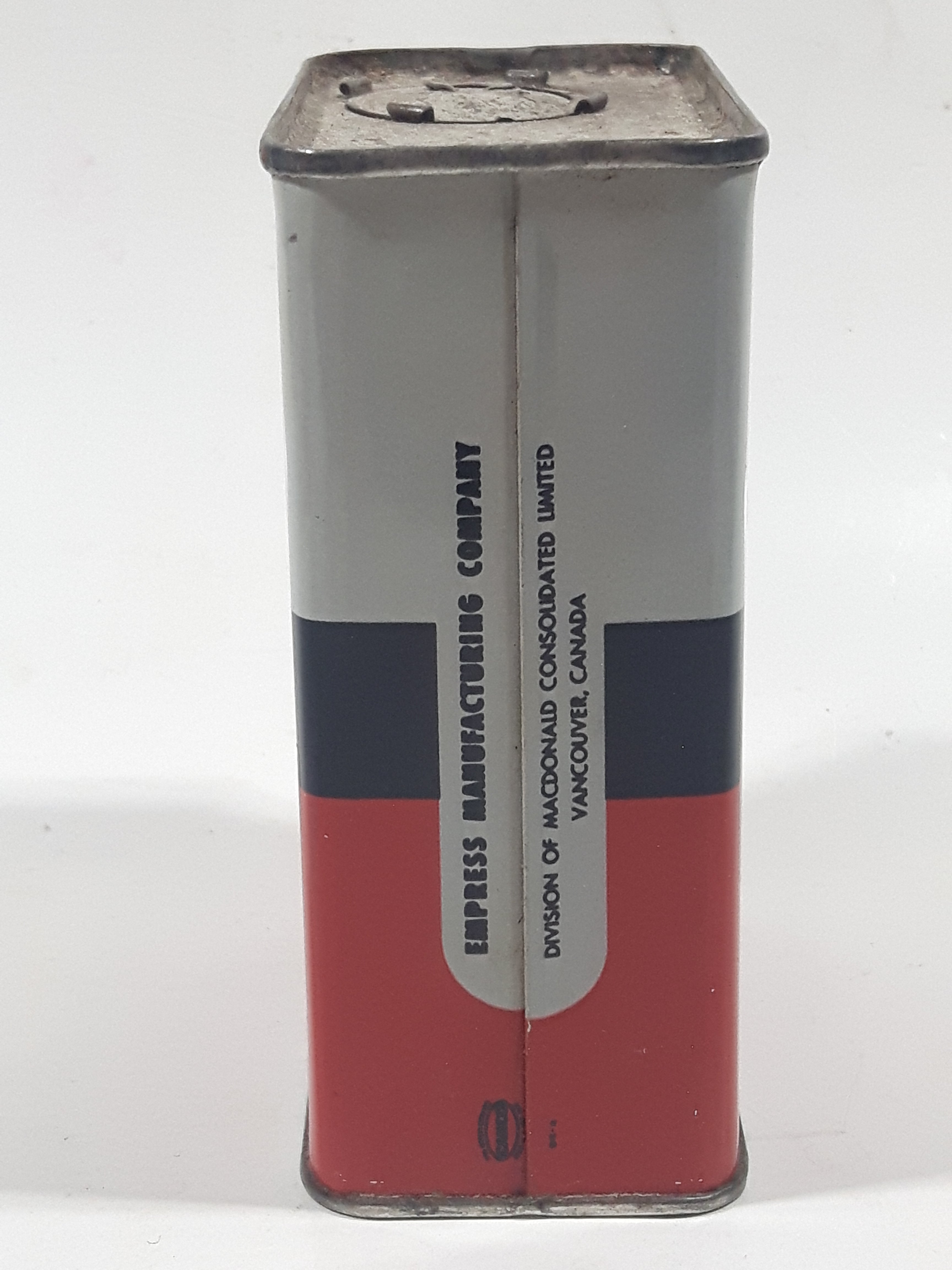 Vintage Empress Spices Pure Curry Powder 4 Oz Net Wt 3 3/4" Tall Tin Metal Container 1/4 Full 2