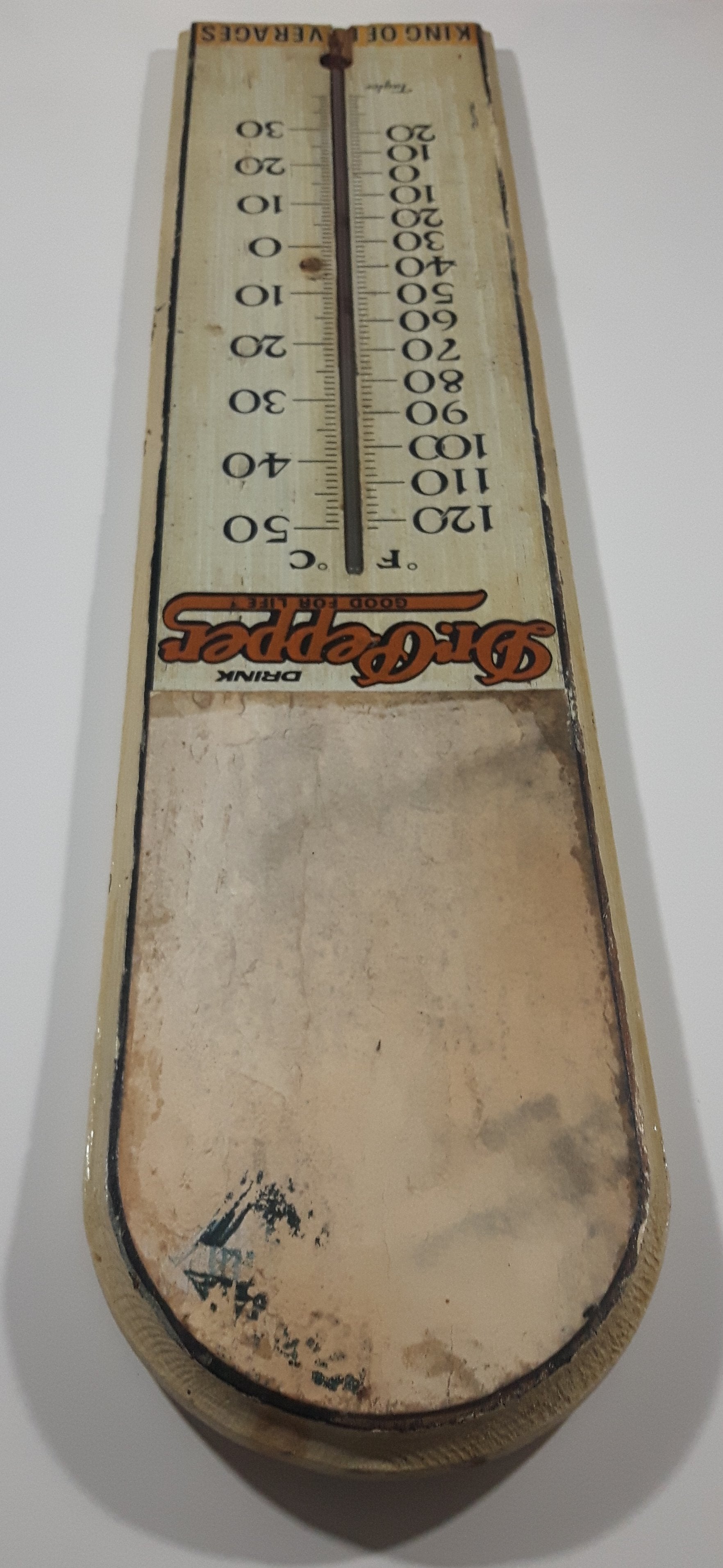 Rare Antique Taylor Drink Dr. Pepper Good For Life King Of Beverages Wood Plaque Thermometer 7
