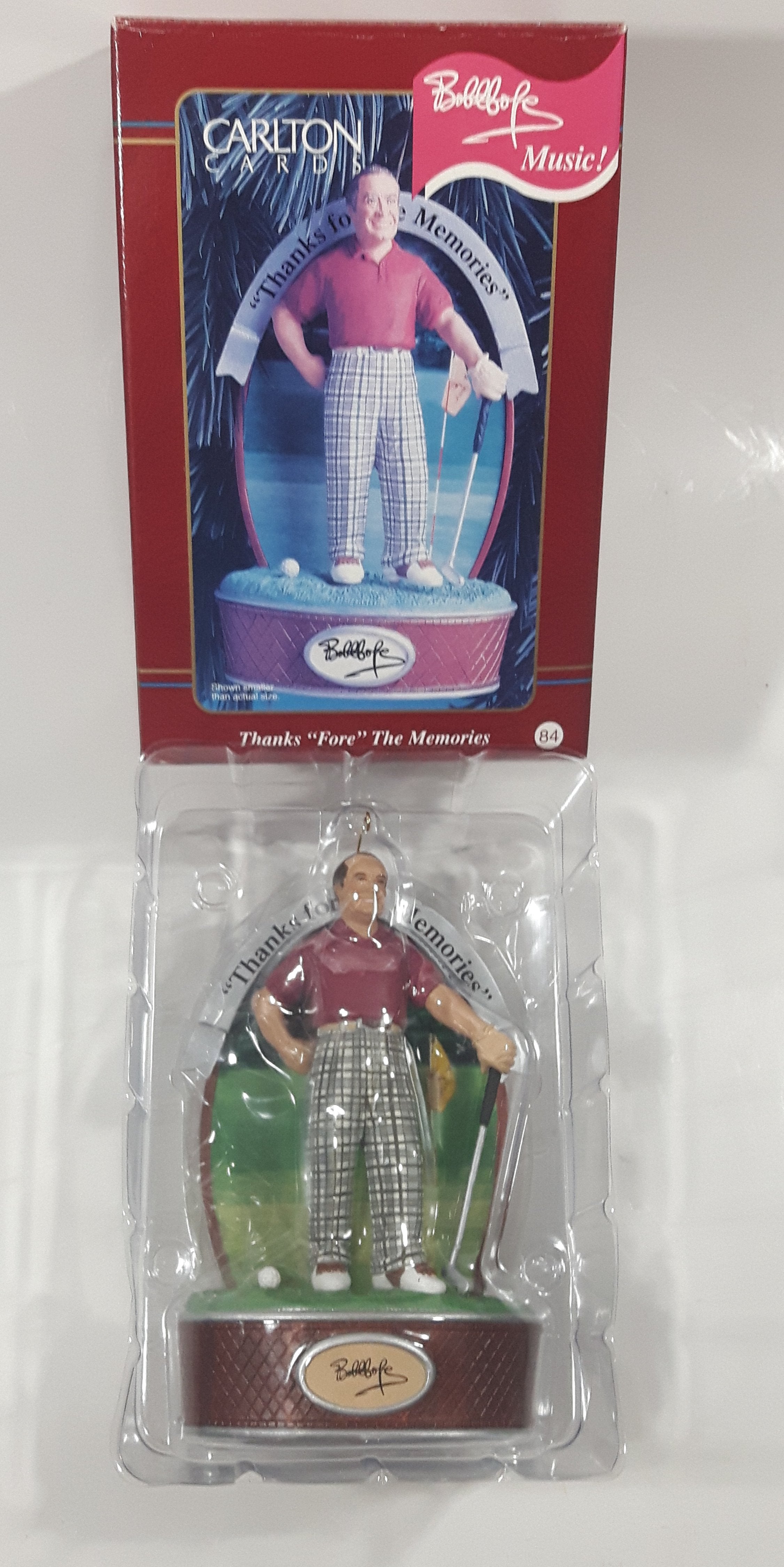 1999 Carlton Cards Thanks For The Memories Bob Hope Music Thanks "Fore" The Memories Golf Themed Christmas Ornament New in Box 7
