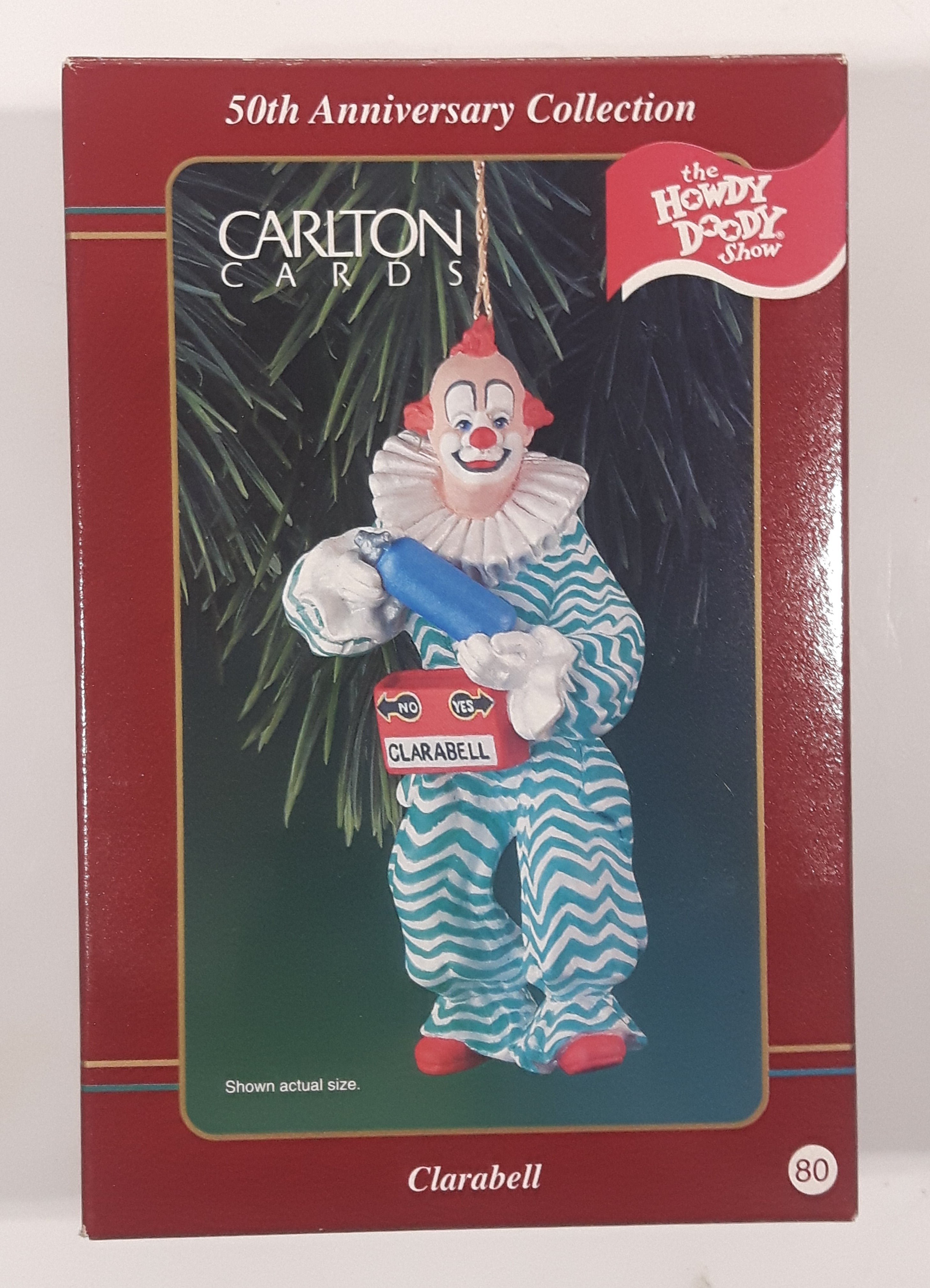 1998 Carlton Cards The Howdy Doody Show Clarabell Christmas Ornament New in Box