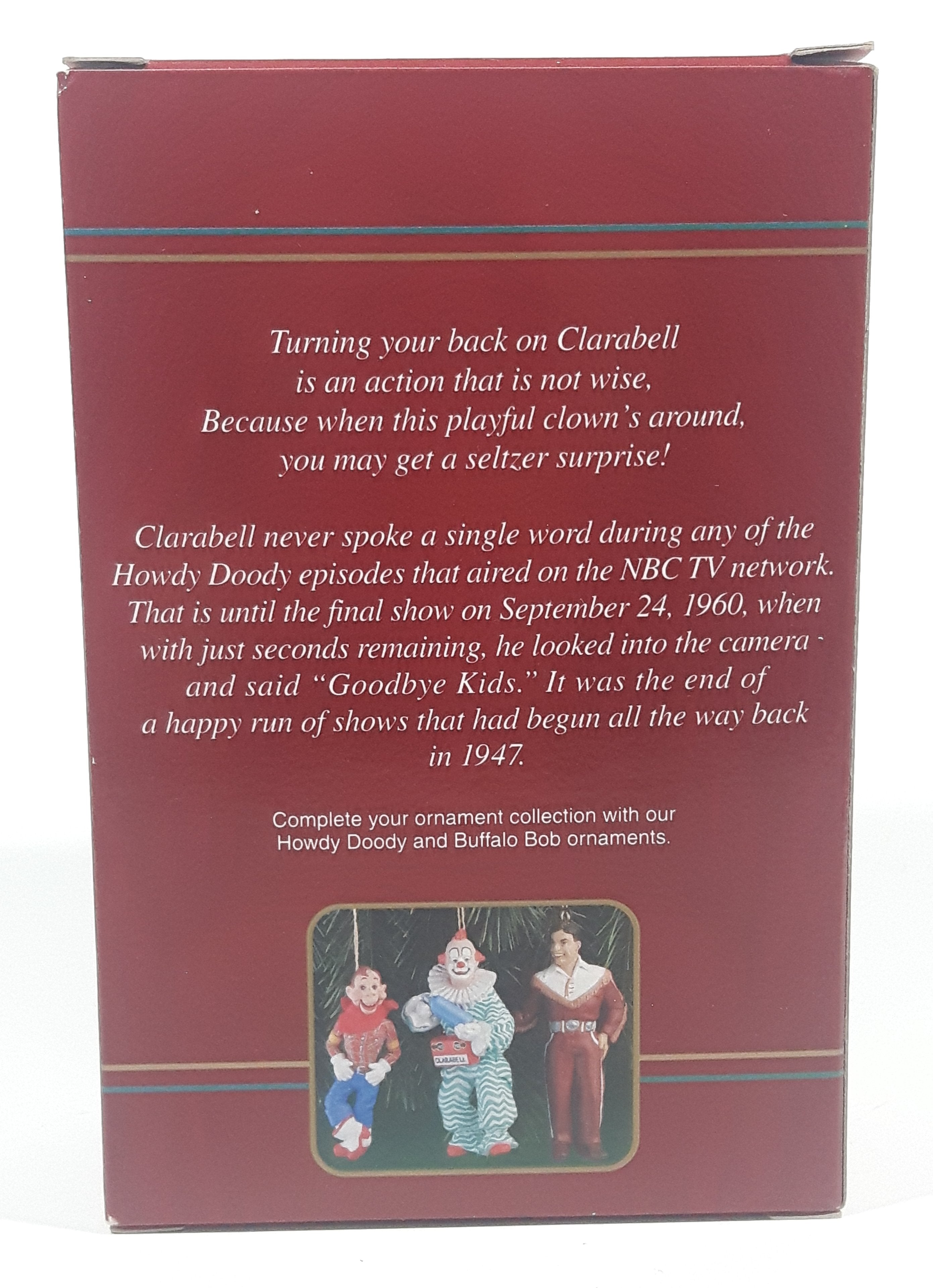 1998 Carlton Cards The Howdy Doody Show Clarabell Christmas Ornament New in Box 3