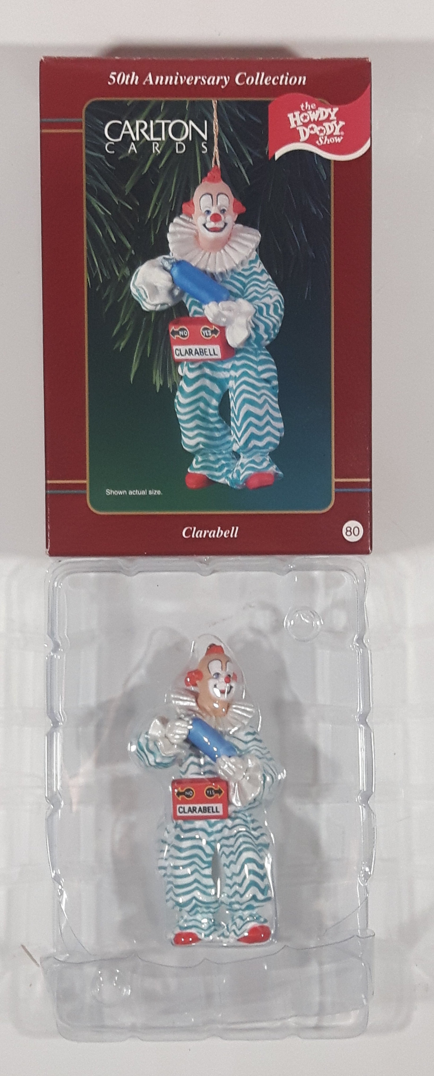 1998 Carlton Cards The Howdy Doody Show Clarabell Christmas Ornament New in Box 7