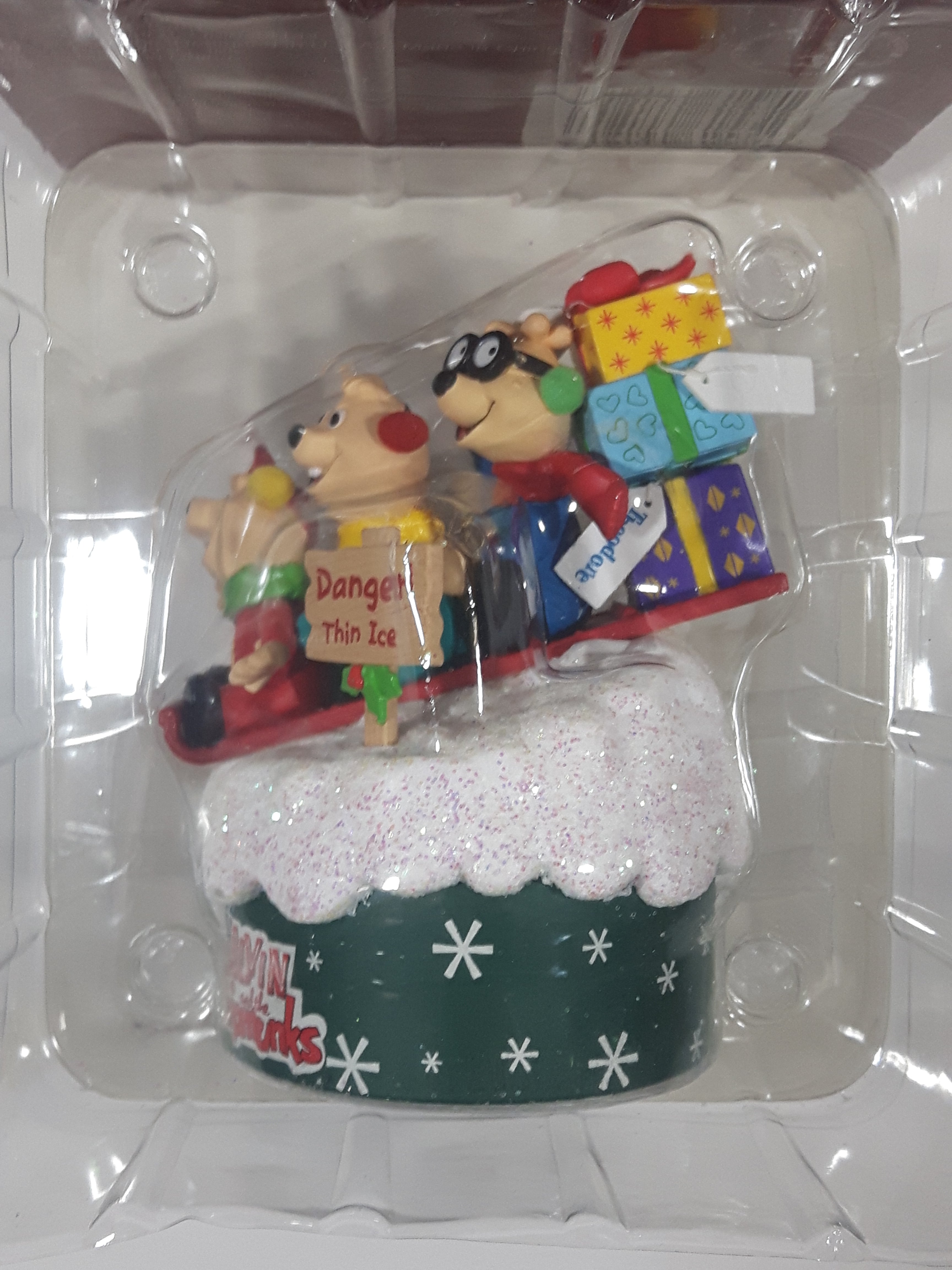Carlton Cards Alvin and the Chipmunks Toboggan Trio Christmas Ornament New in Box 8