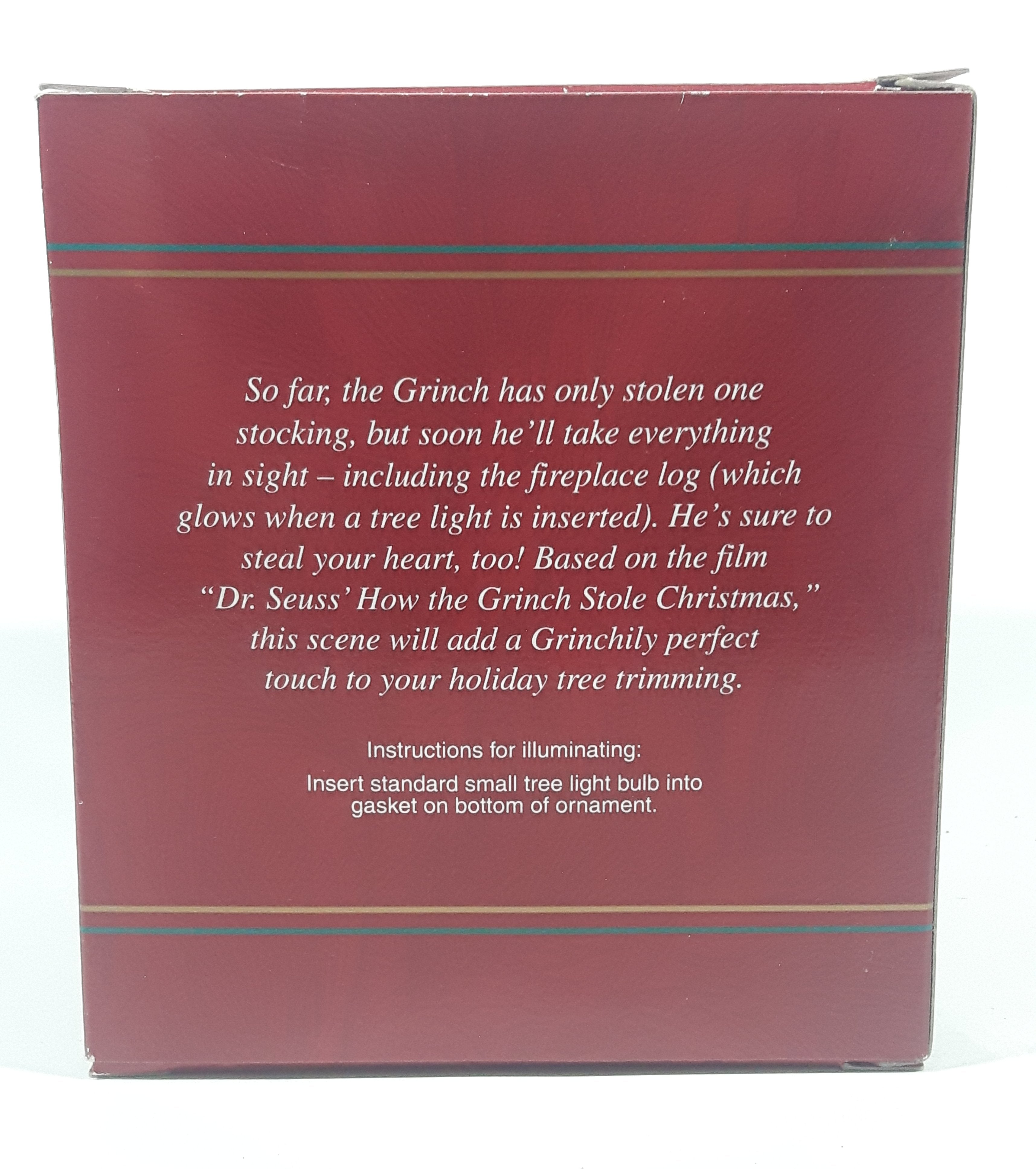 2000 Carlton Cards Dr. Seuss' How The Grinch Stole Christmas! Holiday Scoundrel Lighted Christmas Ornament New in Box 3