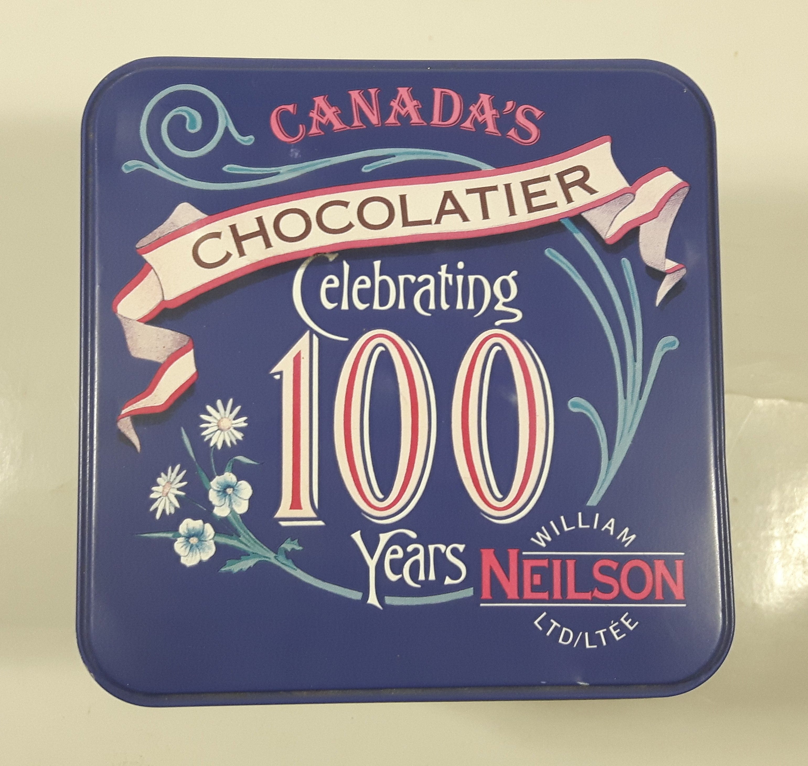 1993 Neilson's Finest Quality Chocolate's Limited Edition Canada's Chocolatier Celebrating 100 Years Jersey Milk Chocolate Bar Tin Metal Container 6