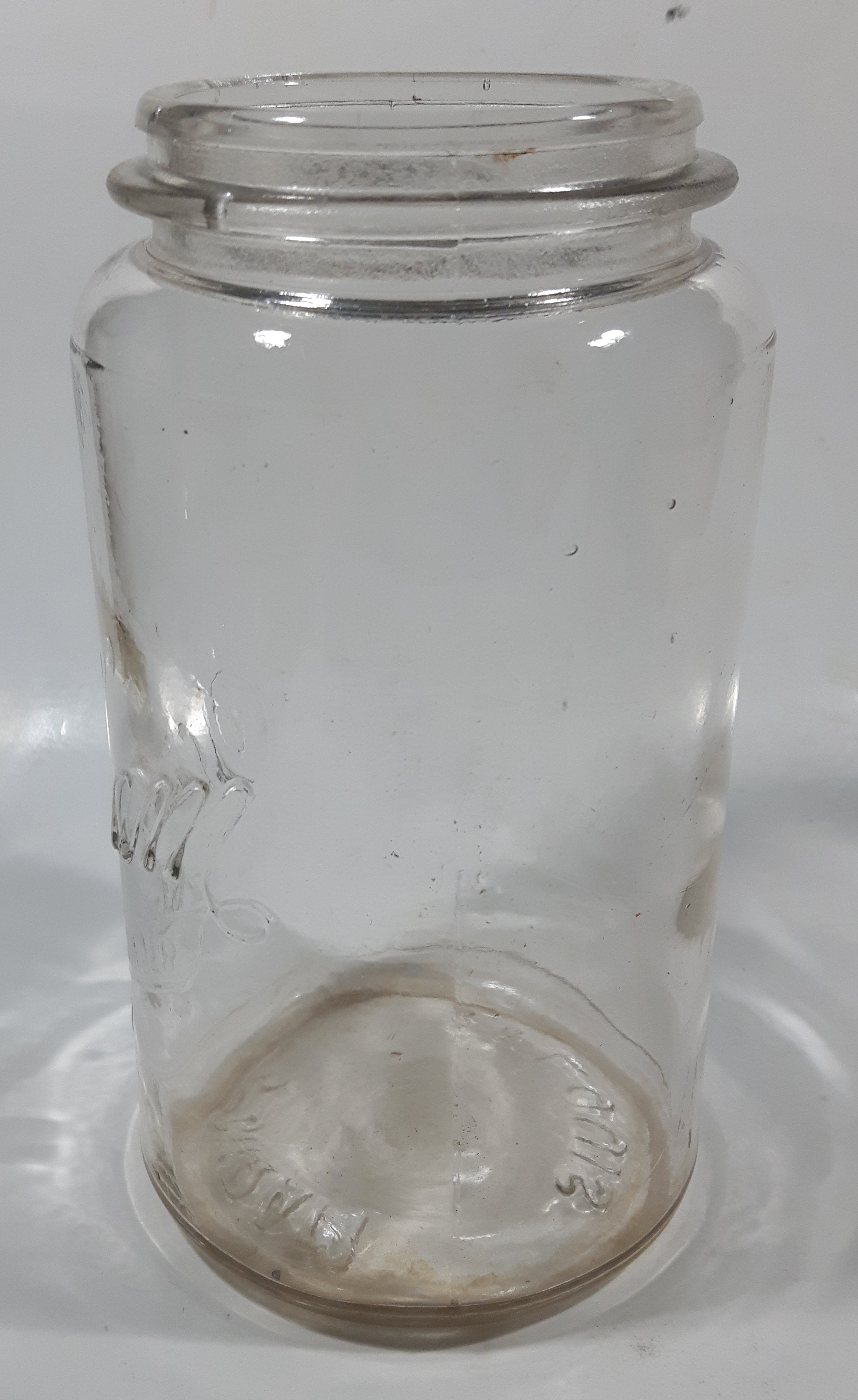 Antique Schram St. Louis Automatic Sealer B 6 3/4" Tall Embossed Glass Canning Jar 3