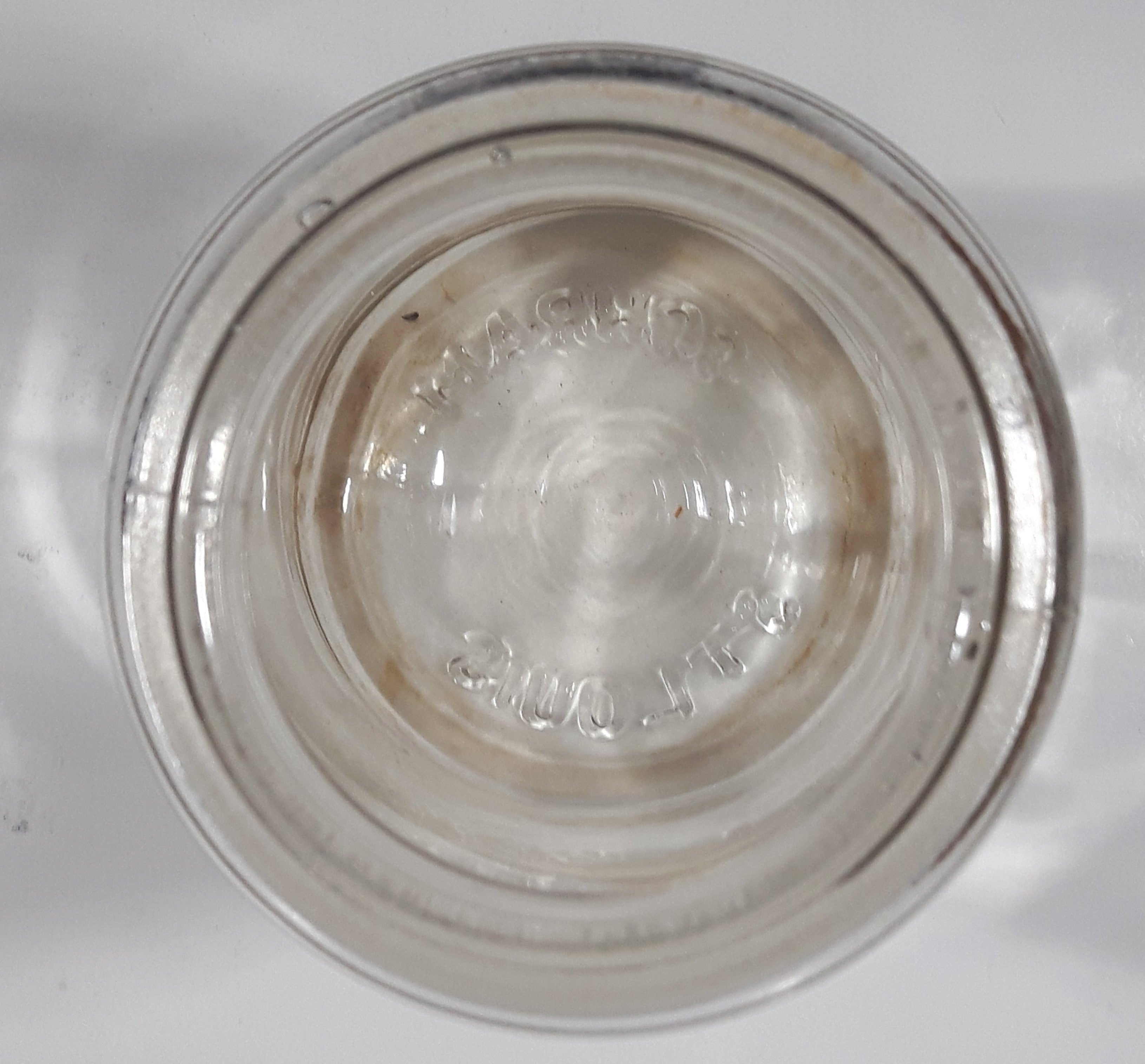 Antique Schram St. Louis Automatic Sealer B 6 3/4" Tall Embossed Glass Canning Jar 9