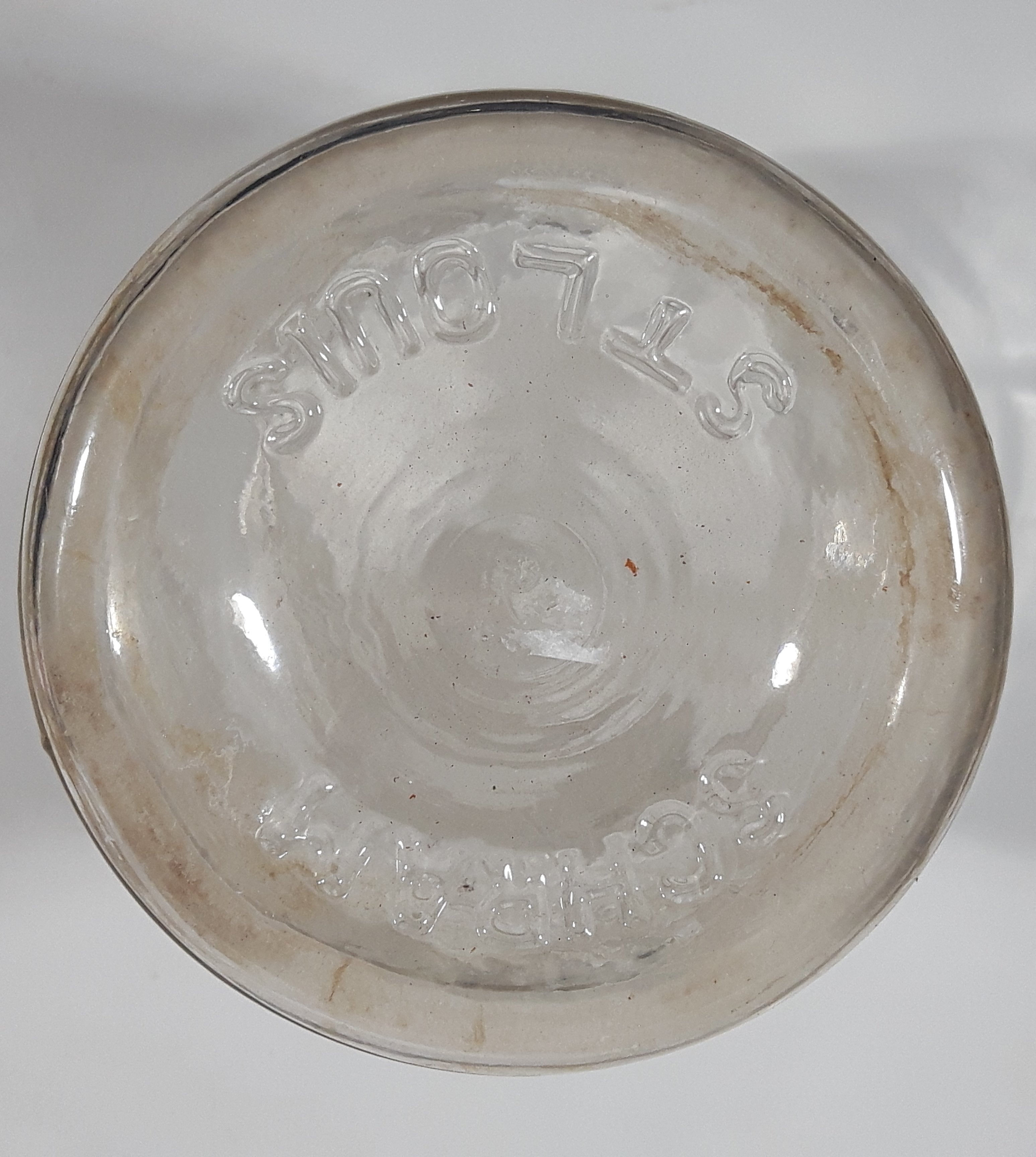 Antique Schram St. Louis Automatic Sealer B 6 3/4" Tall Embossed Glass Canning Jar 10