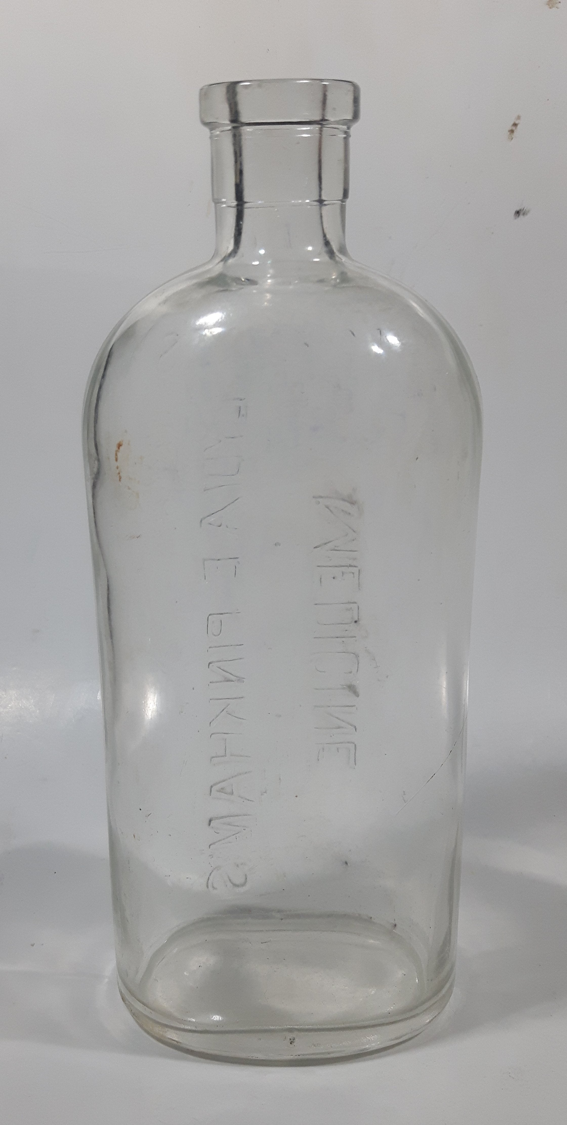 Antique Lydia E Pinkham's Medicine 8 1/8" Tall 14 1/2 Ozs Heavy Embossed Glass Bottle 5