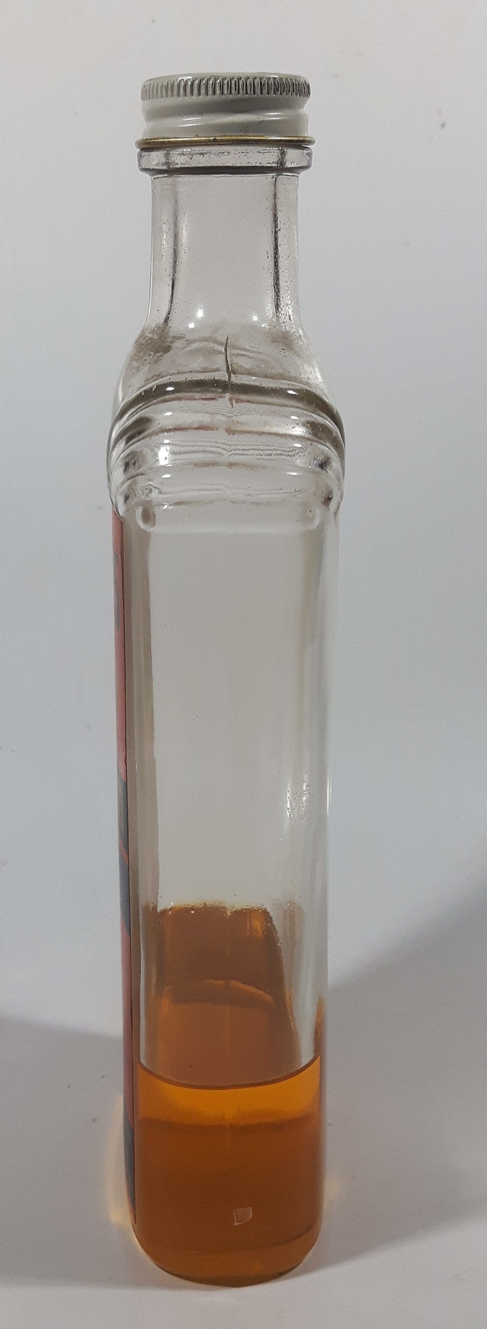 Antique 1930s Hawes Improved Lemon Oil Cleans And Polishes Furniture Woodwork Refrigerators etc 8 5/8" Tall Glass Bottle 3