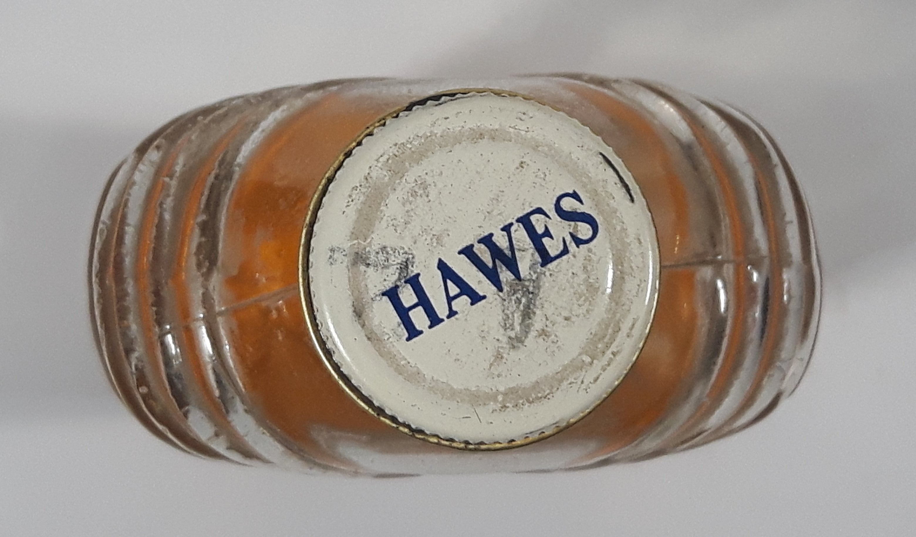 Antique 1930s Hawes Improved Lemon Oil Cleans And Polishes Furniture Woodwork Refrigerators etc 8 5/8" Tall Glass Bottle 9