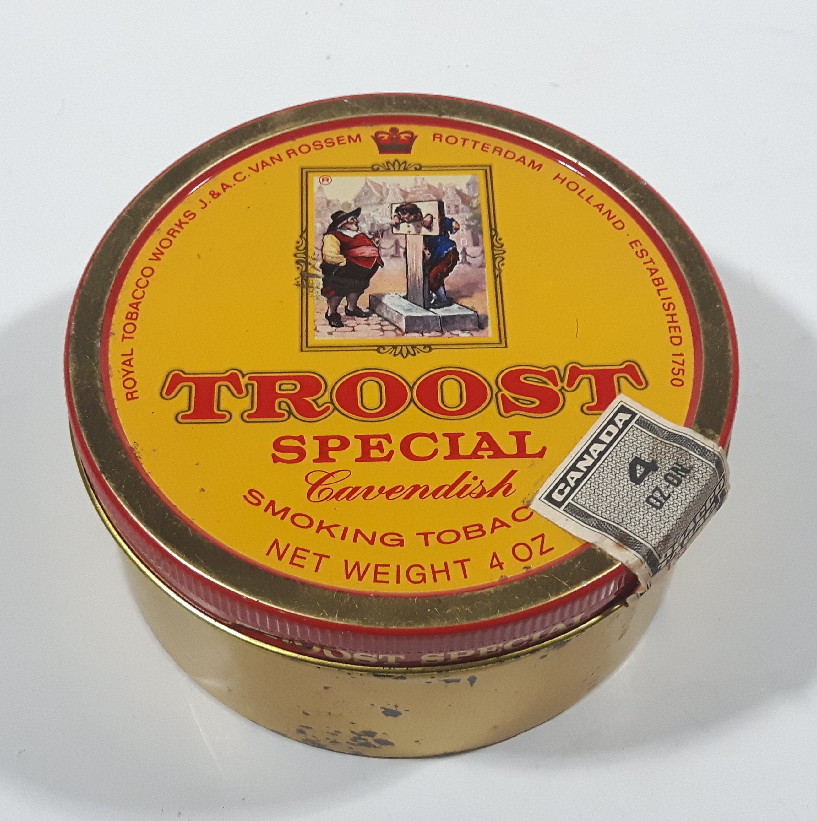 Vintage Troost Special Cavendish Smoking Tobacco Net Weight 4 OZ Tin Metal Can 2