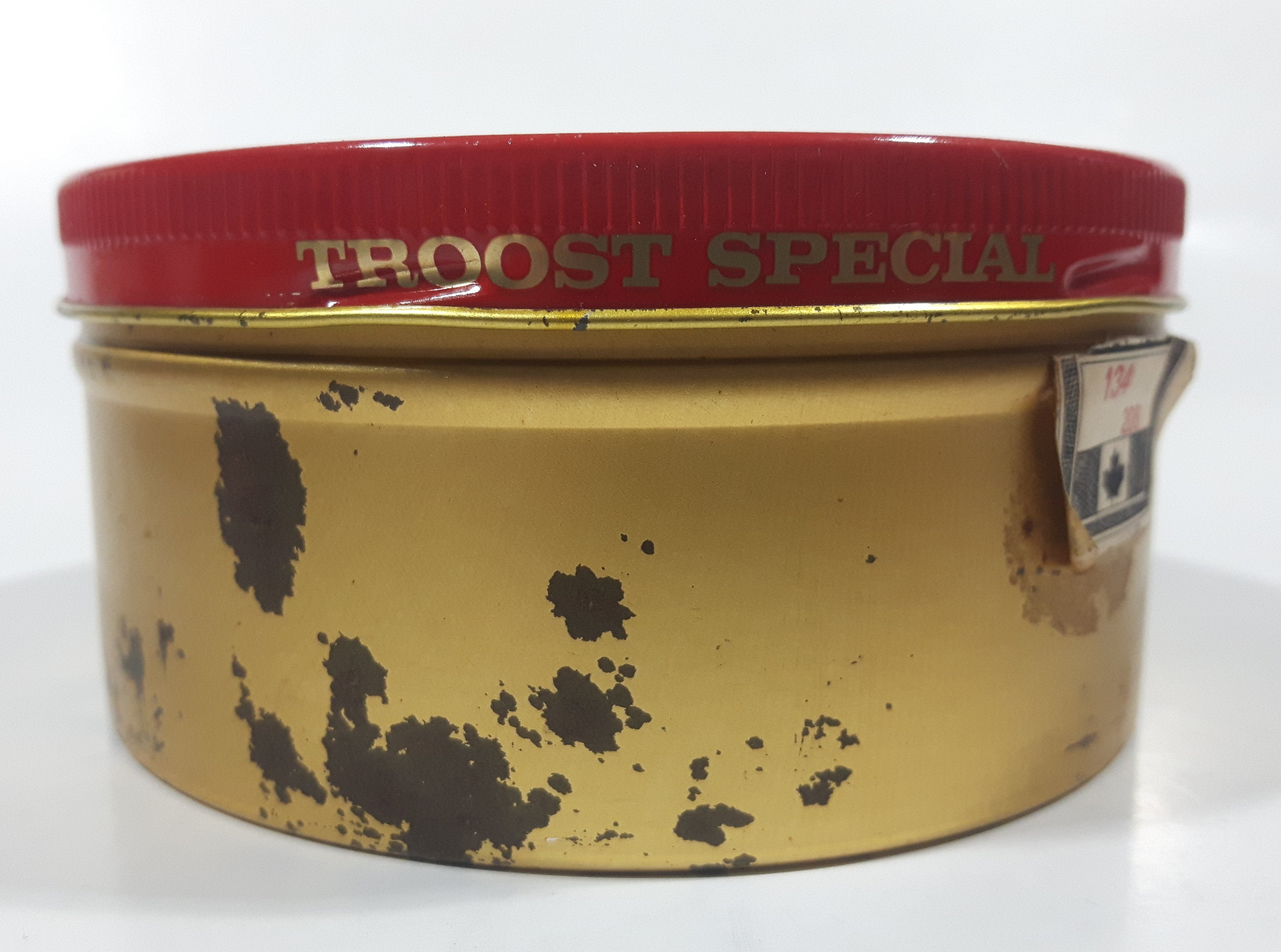 Vintage Troost Special Cavendish Smoking Tobacco Net Weight 4 OZ Tin Metal Can 5