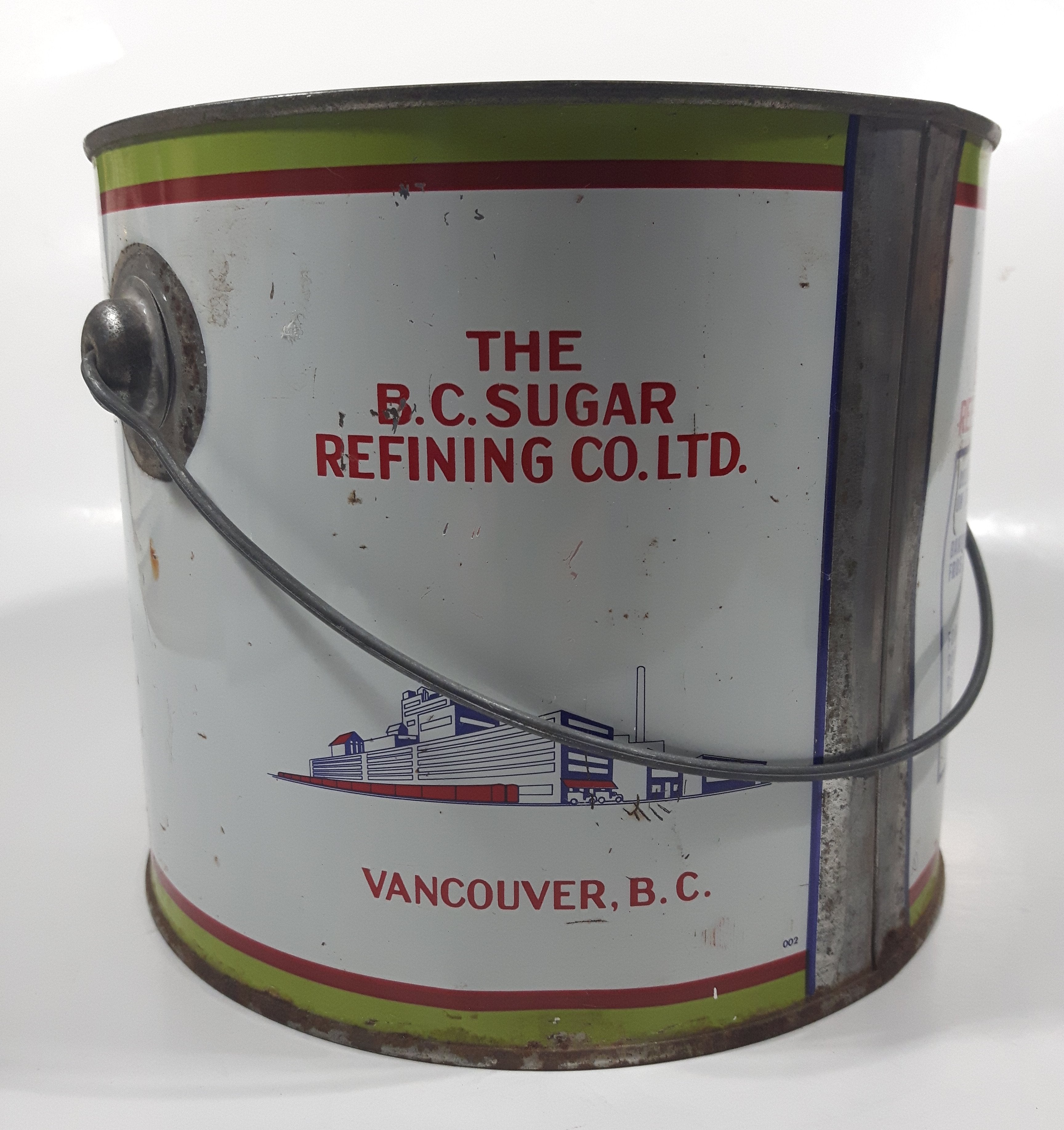 Vintage Rogers Syrup Golden Sugar Vancouver, B.C. Sugar Refinery 10lb Tin Metal Can Pail 5