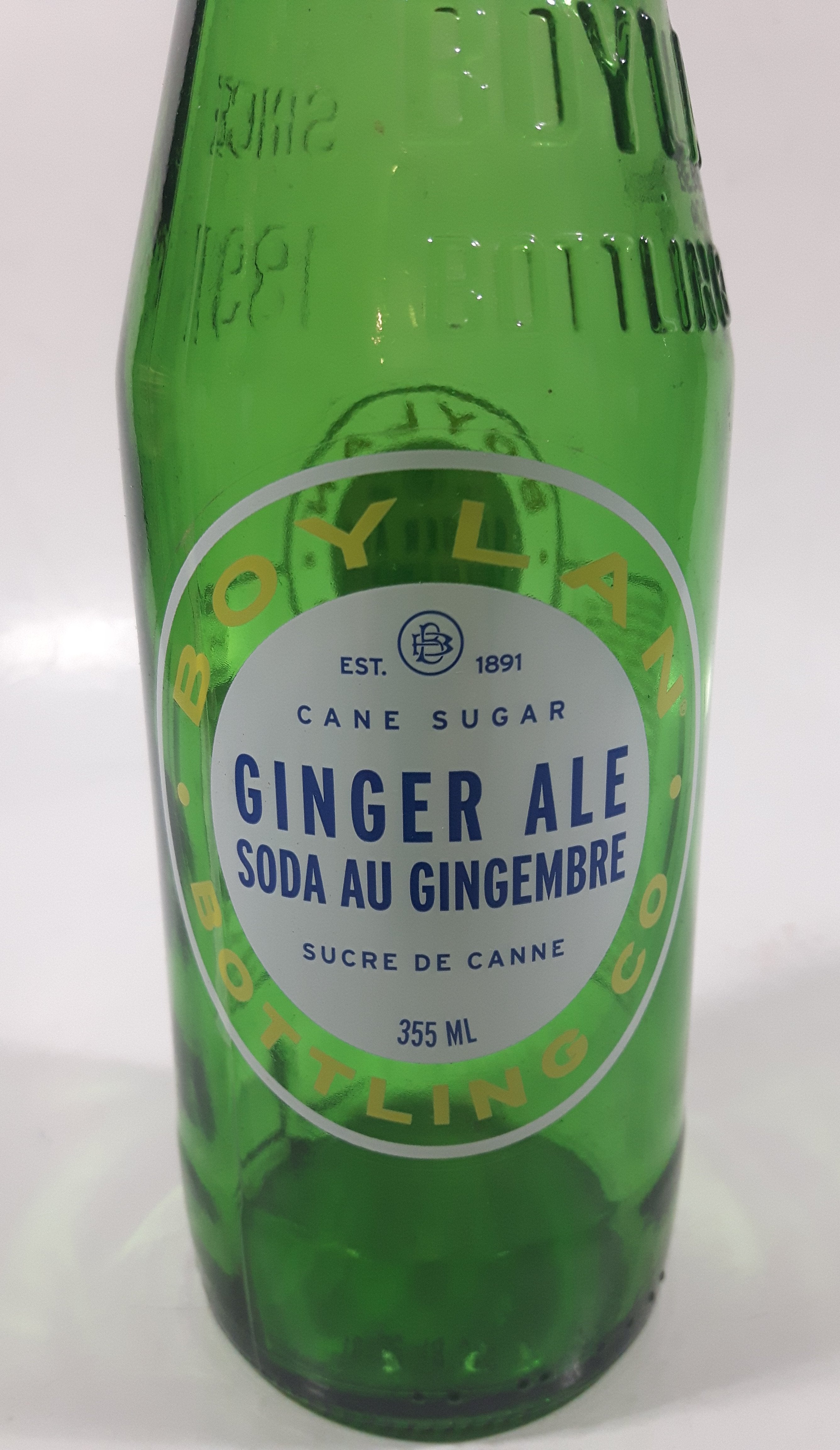 Boylan Ginger Ale 9" Tall 355mL Embossed Green Glass Soda Pop Bottle 2