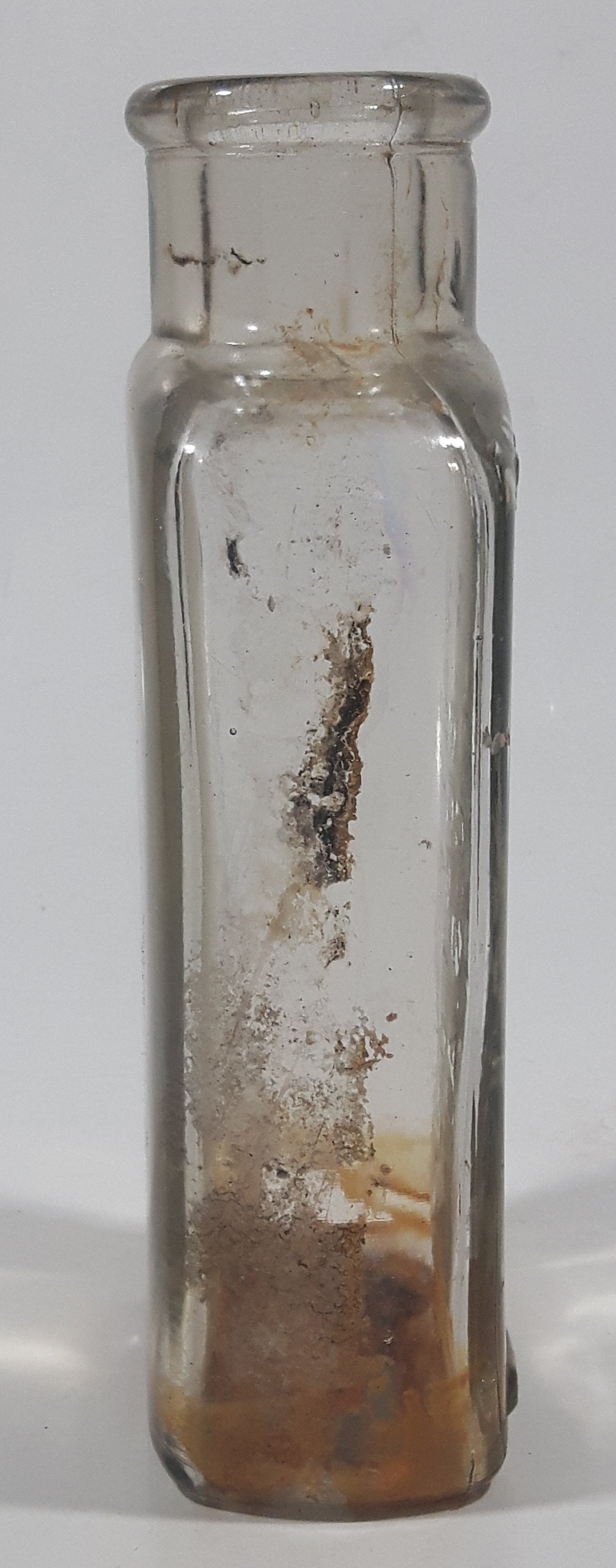 Antique Whittemore Boston U.S.A. 5 Fluid Oz Shoe Polish 5 1/4" Tall Embossed Lettering Glass Bottle 9