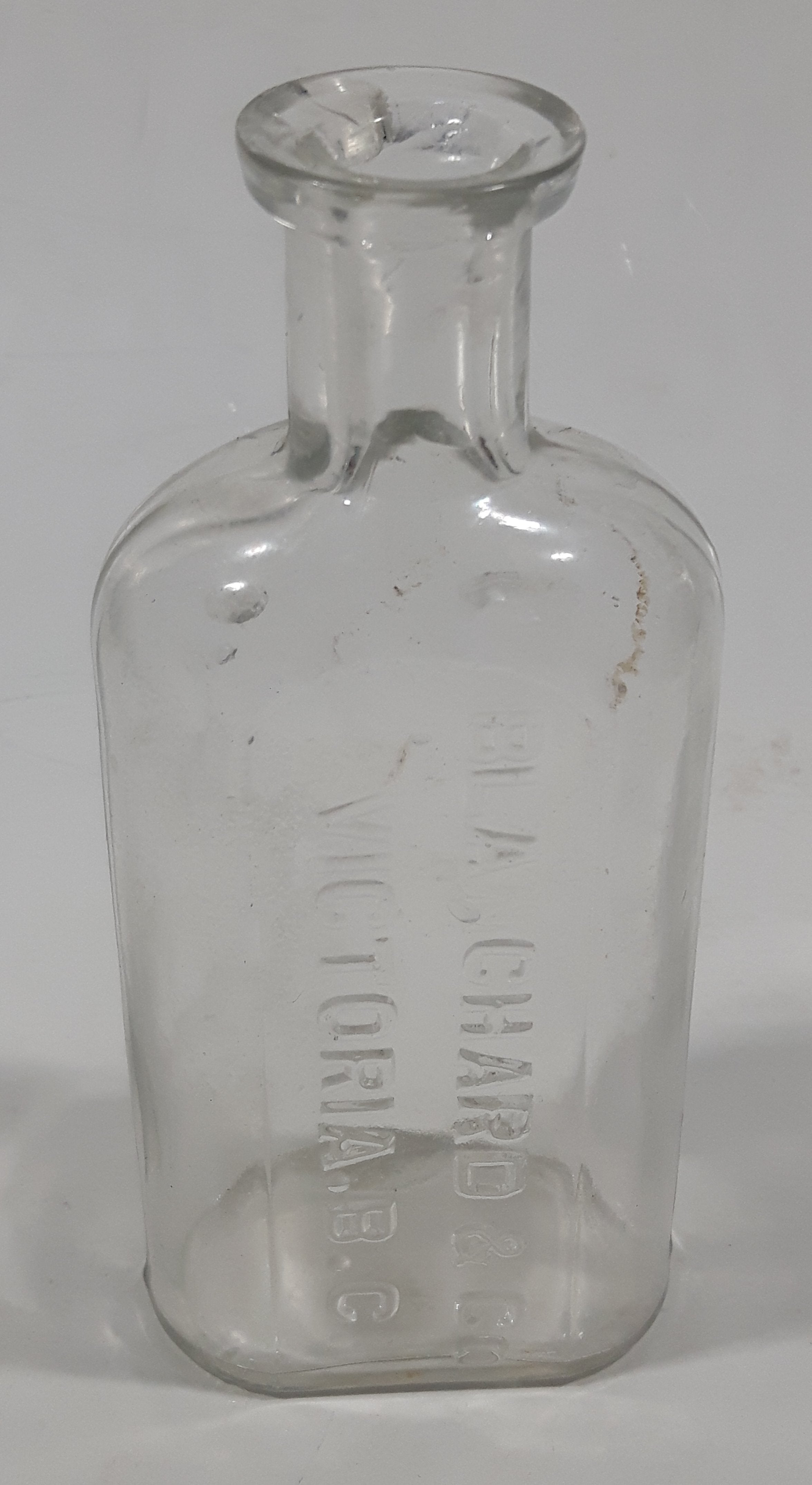 Antique Blanchard & Co Victoria, B.C. 4 3/4" Tall Embossed Lettering Glass Bottle 12