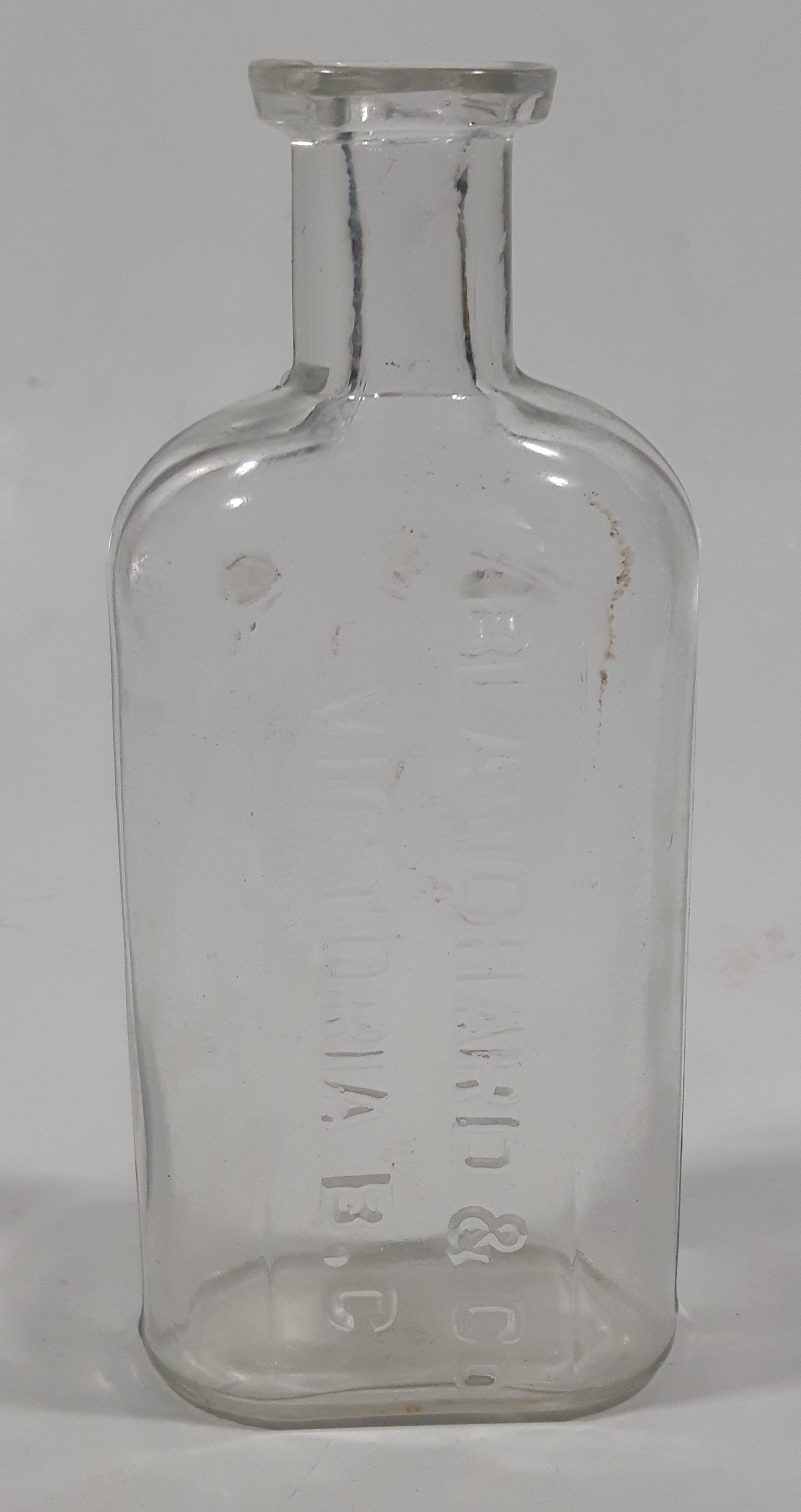 Antique Blanchard & Co Victoria, B.C. 4 3/4" Tall Embossed Lettering Glass Bottle