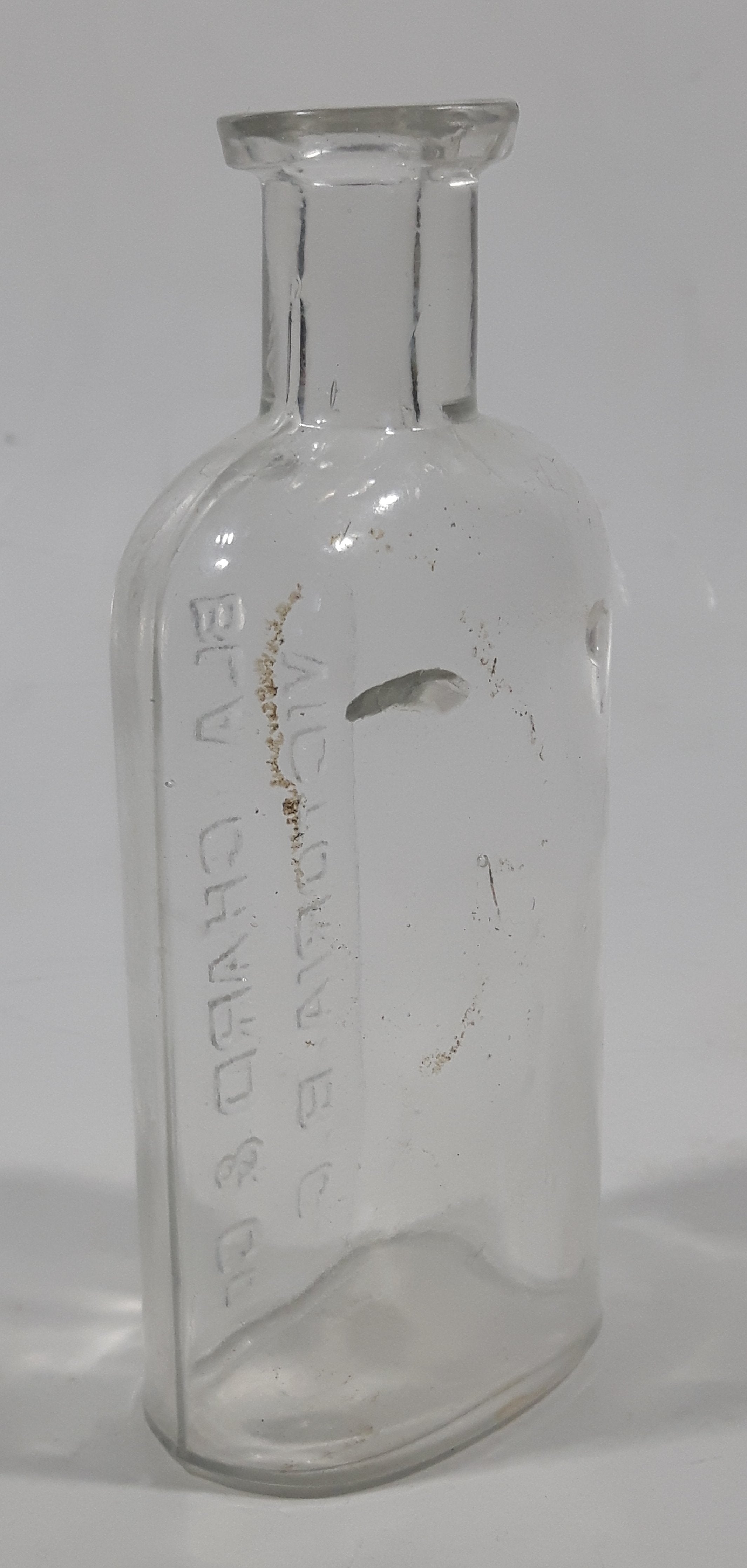 Antique Blanchard & Co Victoria, B.C. 4 3/4" Tall Embossed Lettering Glass Bottle 5