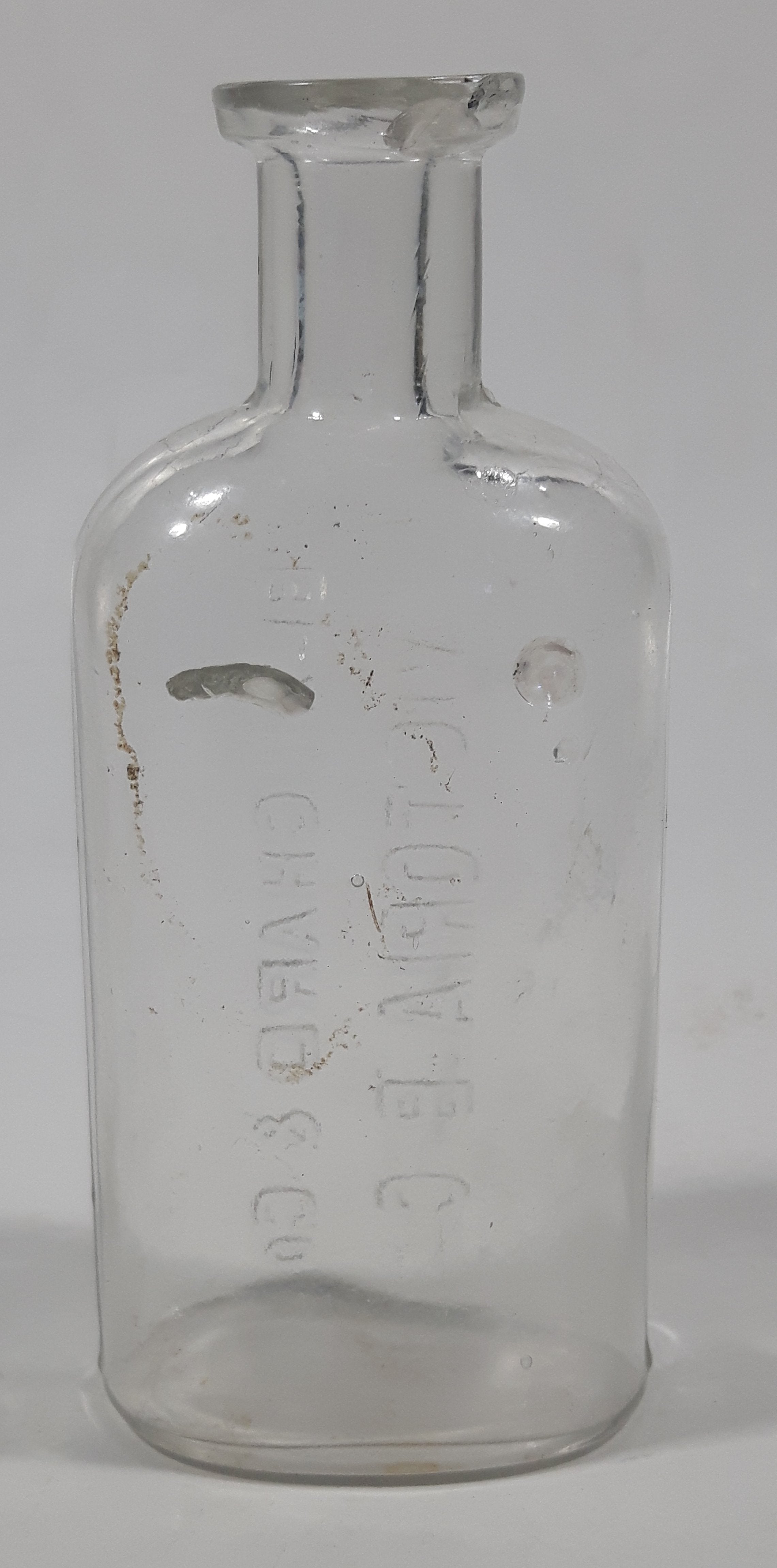 Antique Blanchard & Co Victoria, B.C. 4 3/4" Tall Embossed Lettering Glass Bottle 6