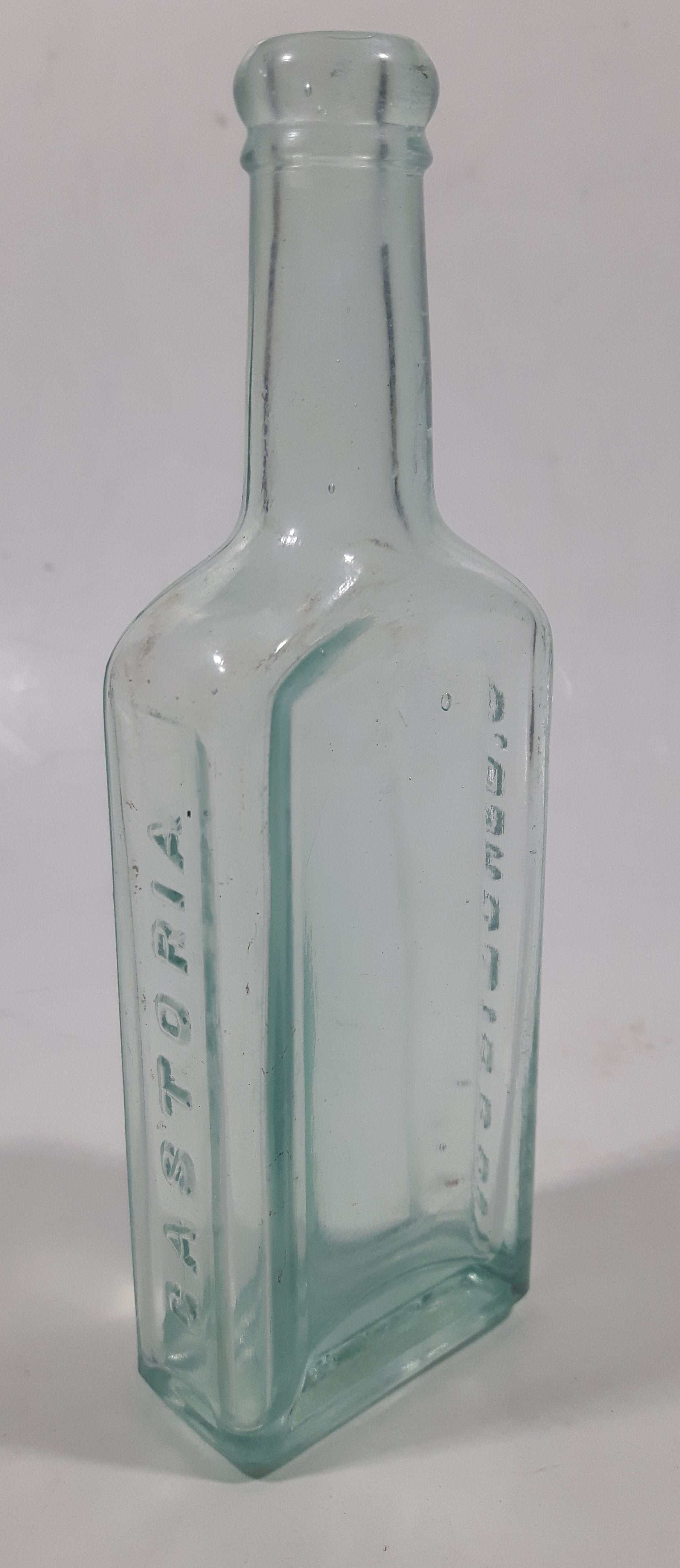 Antique 1890s Dr. S. Pitcher's Castoria 5 3/4" Tall Embossed Lettering Glass Bottle 3