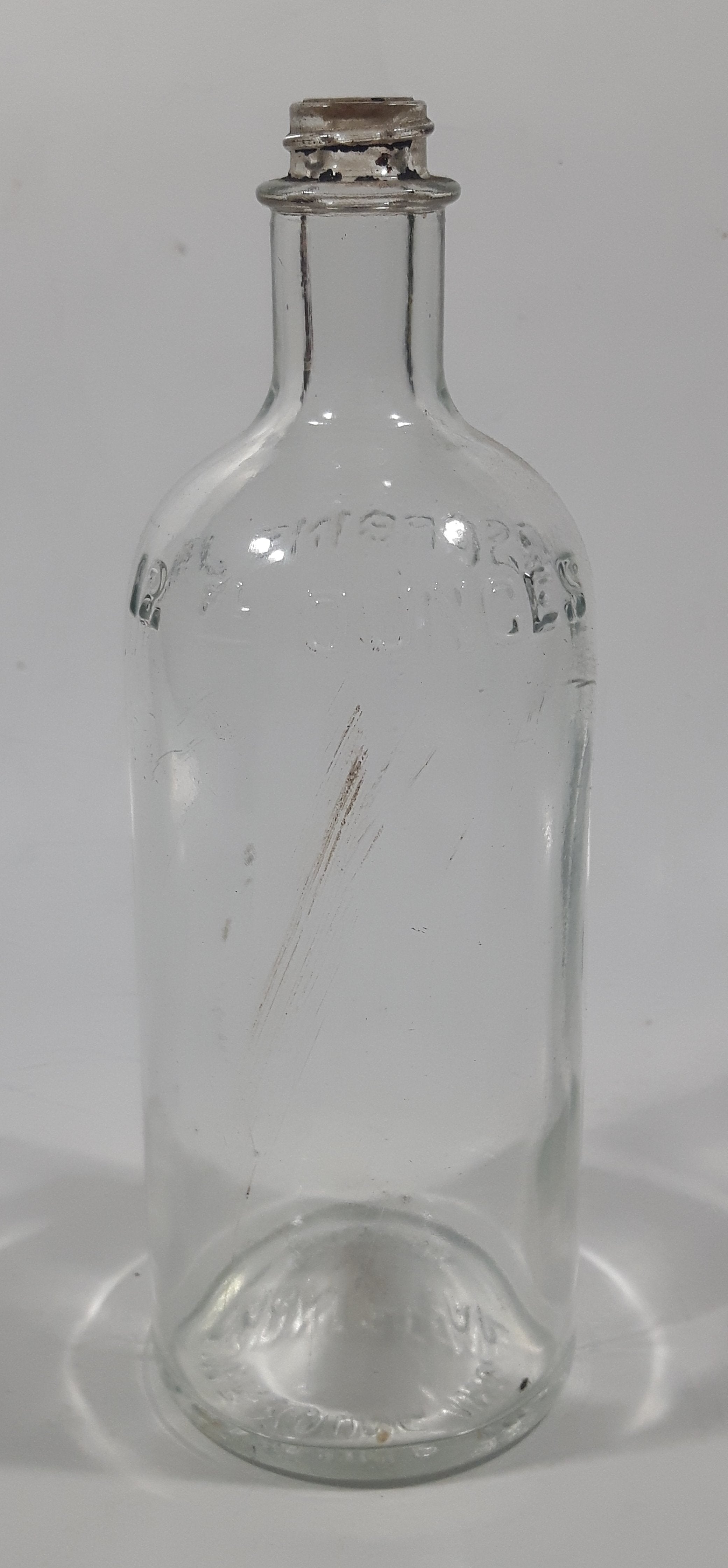 Antique W. F. Young Inc. Montreal Canada Absorbine Jr. 12 Fl Ounces Liniment 7 3/8" Tall Embossed Lettering Glass Bottle 7