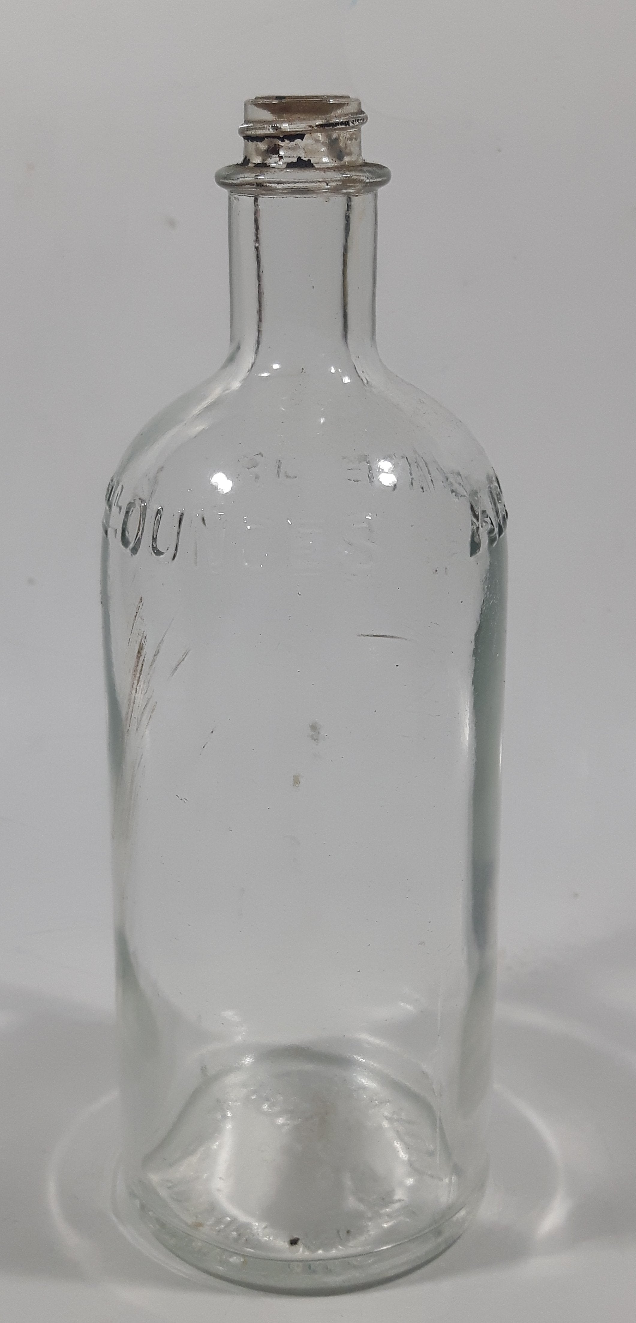 Antique W. F. Young Inc. Montreal Canada Absorbine Jr. 12 Fl Ounces Liniment 7 3/8" Tall Embossed Lettering Glass Bottle 9