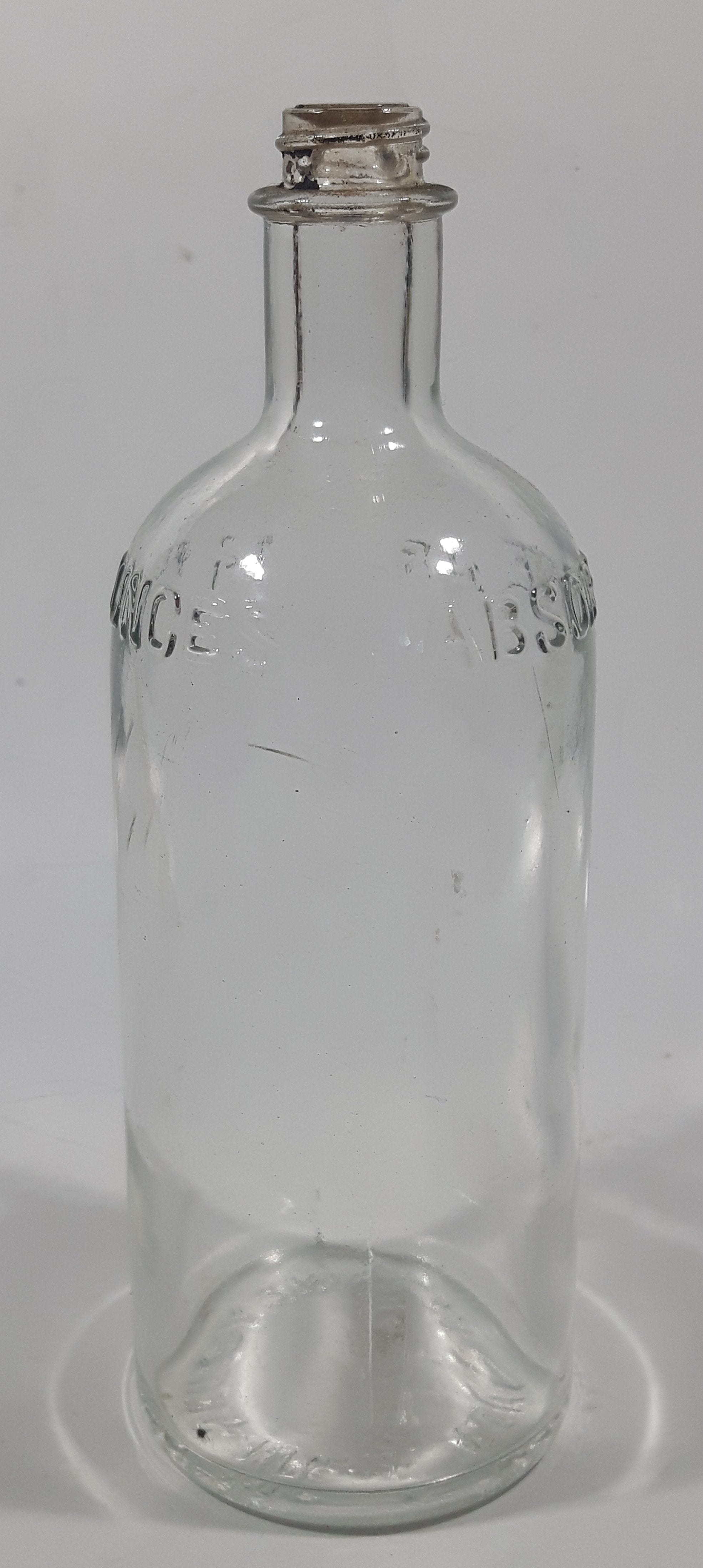 Antique W. F. Young Inc. Montreal Canada Absorbine Jr. 12 Fl Ounces Liniment 7 3/8" Tall Embossed Lettering Glass Bottle 10