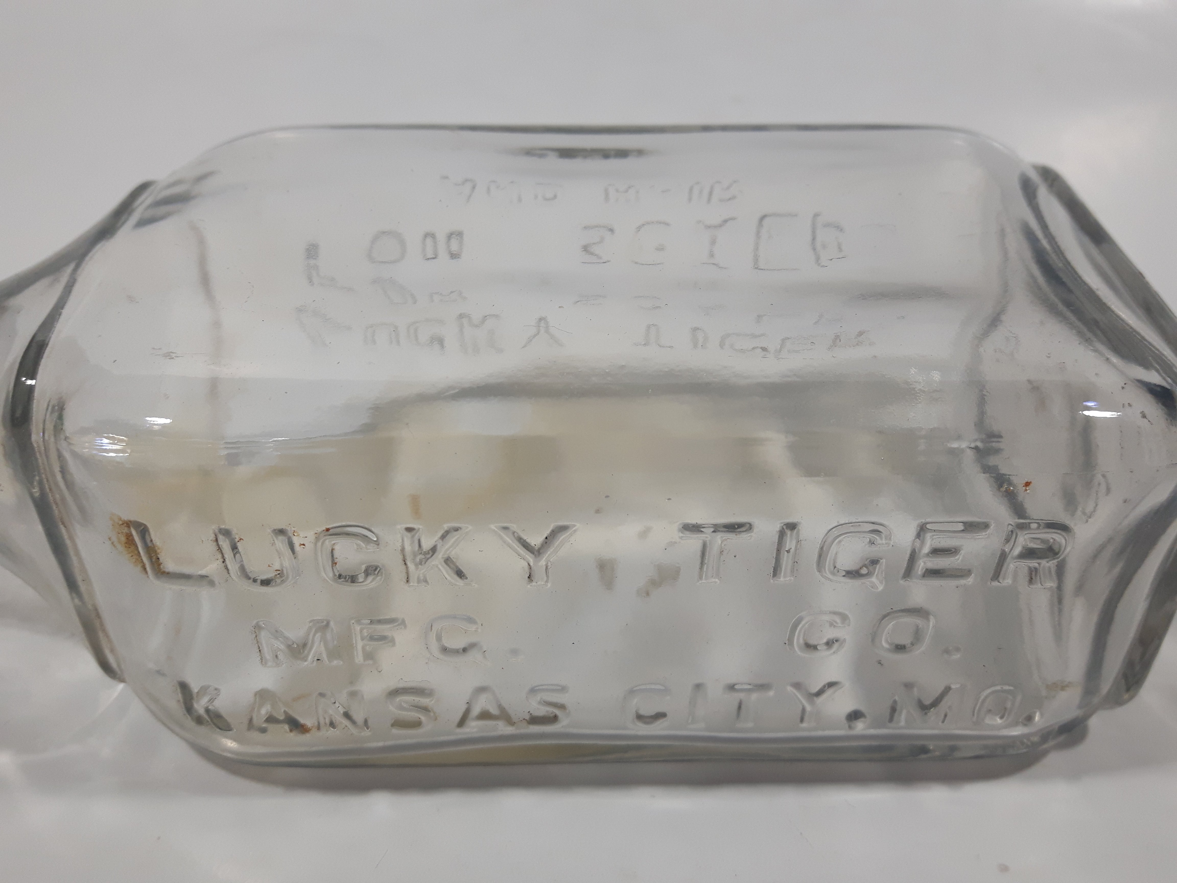 Antique Lucky Tiger Mfg. Co. Kansas City, Mo. For Scalp And Hair 7 1/2" Tall Embossed Lettering Glass Tonic Bottle 11
