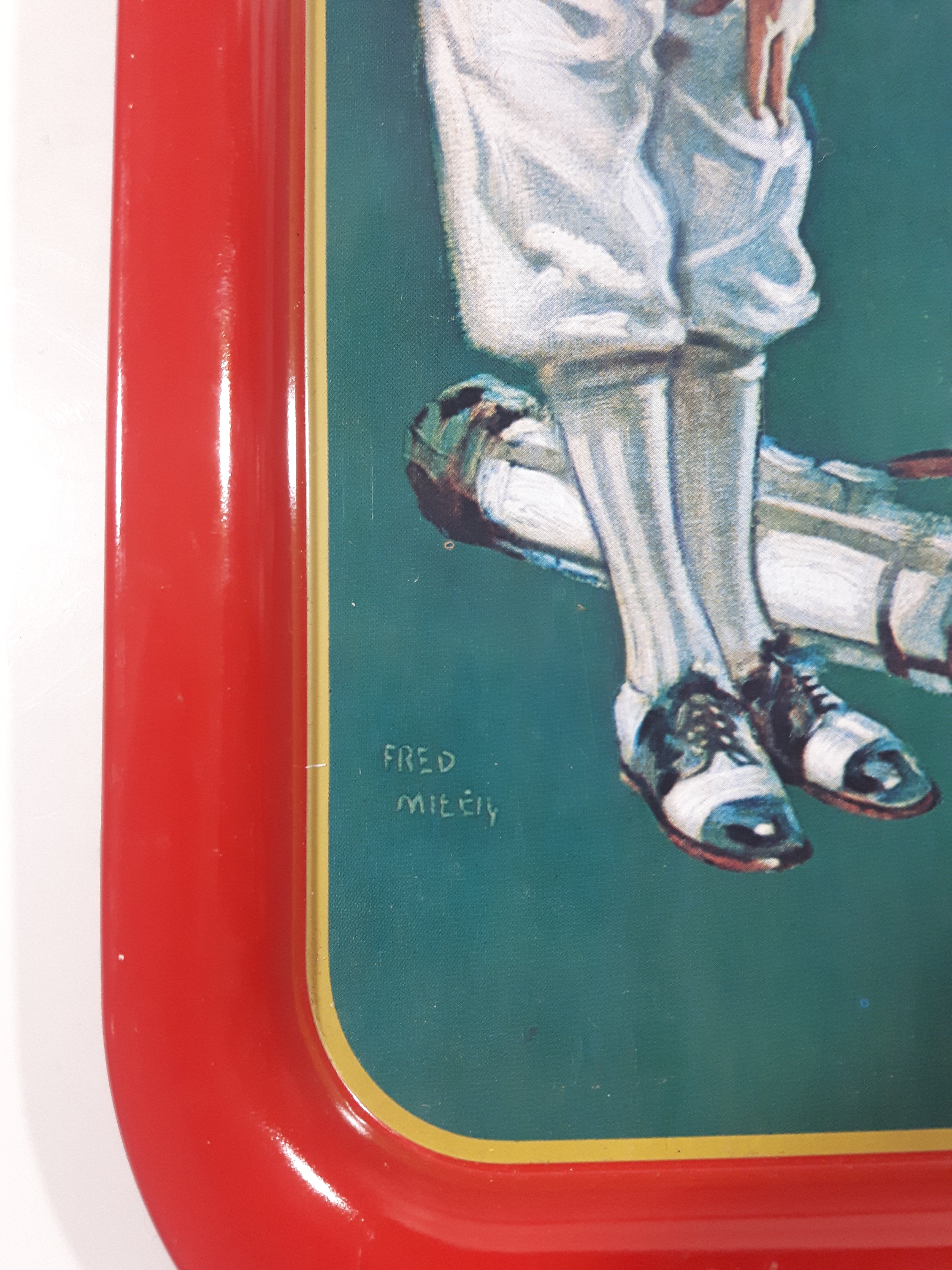 Vintage 1973 Coca Cola 1926 Golfing Couple 10 3/4" x 14 3/4" Metal Beverage Serving Tray 2