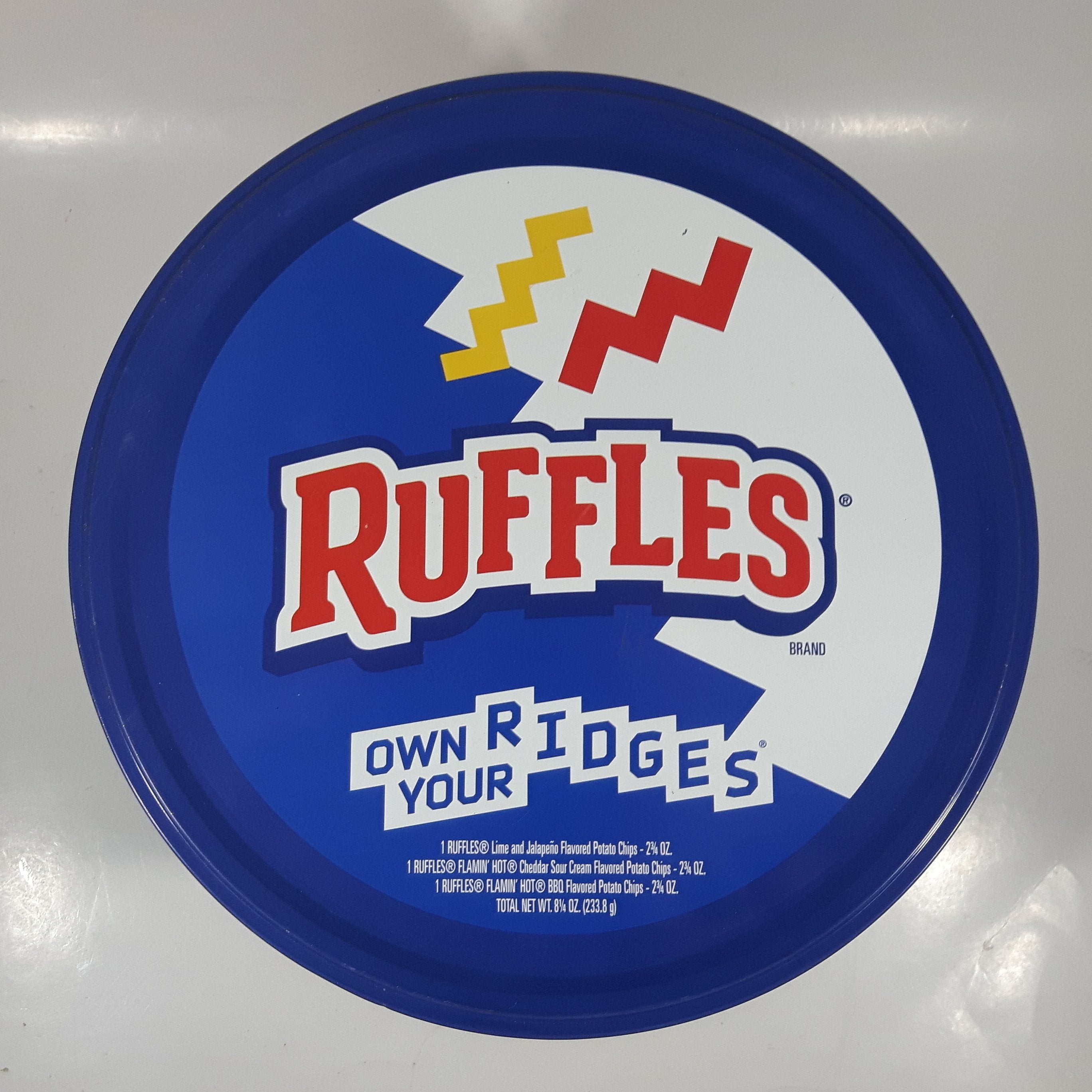 2021 Frito-Lay Ruffles Potato Chips Limited Edition Jayson Tatum Lebron James Anthony Davis Basketball Players Own Your Ridges 8" Tall Tin Metal Canister EMPTY 12
