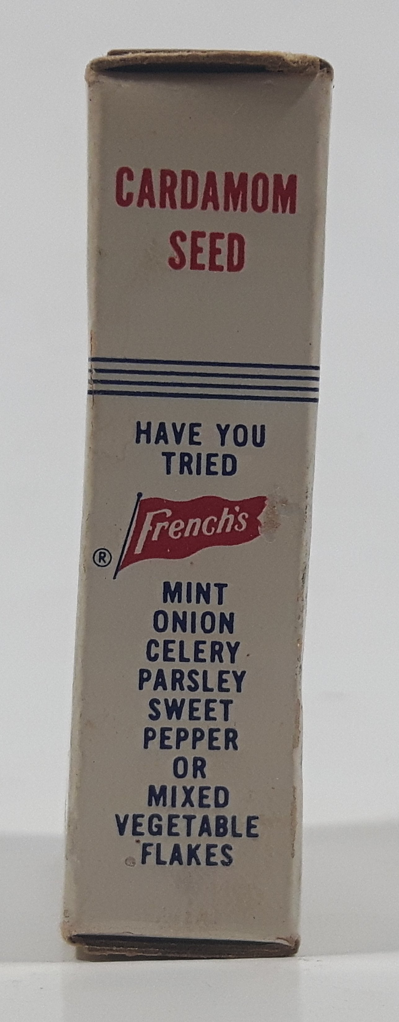 Vintage French's Cardamom Seed "Spice Adds Zest To Food" Small 2 1/2" Tall Food Box Never Opened 8